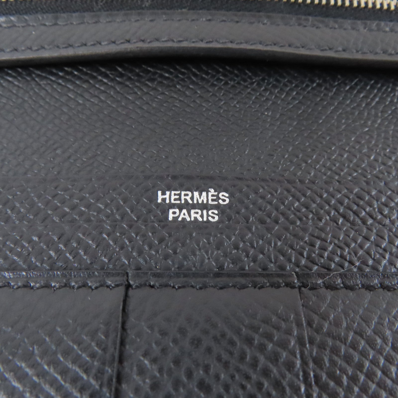 HERMES 【激減優惠】Epsom皮革Bearn Long Wallet銀扣長錢包黑色