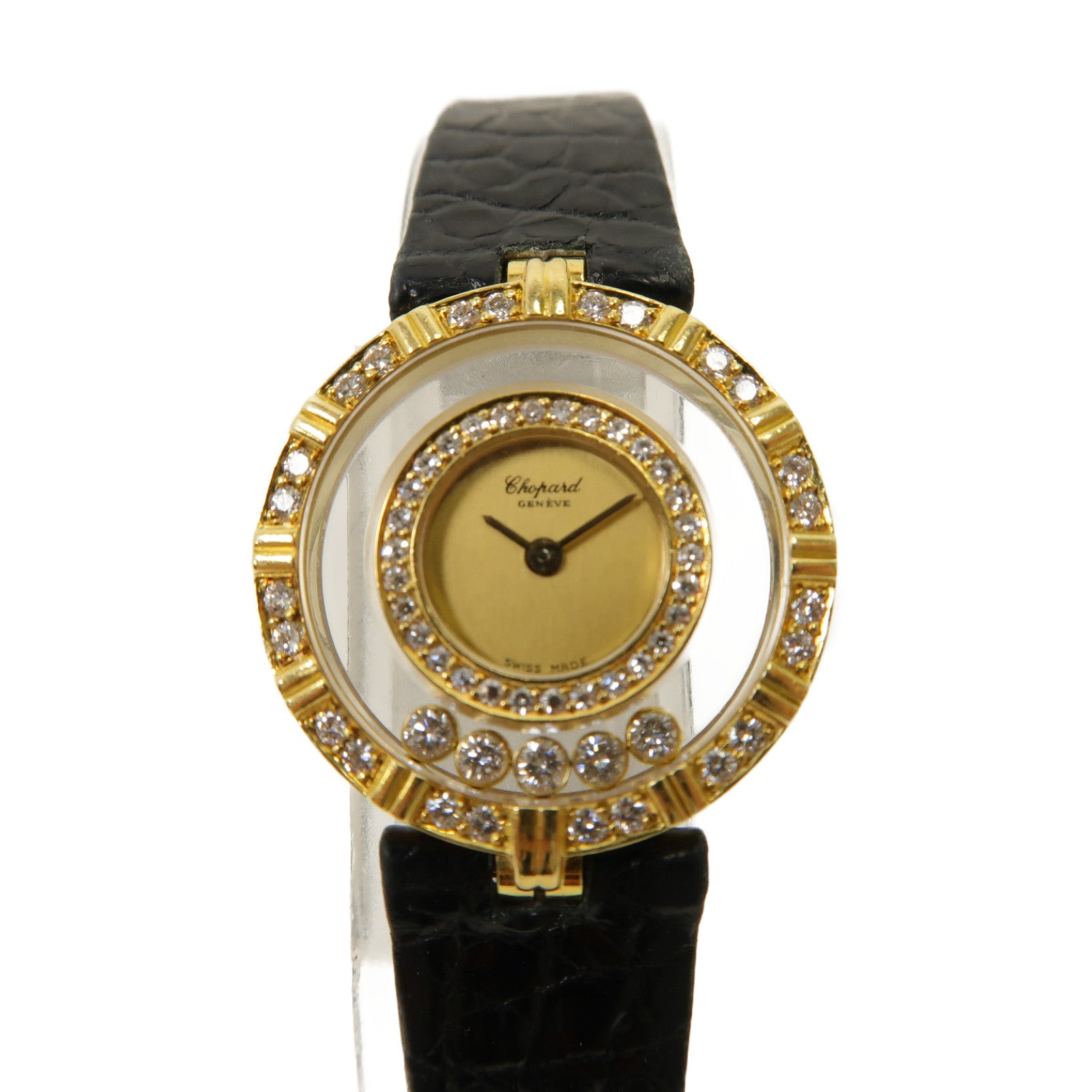 Chopard Happy Diamonds 18K黃金手錶石英機芯金色