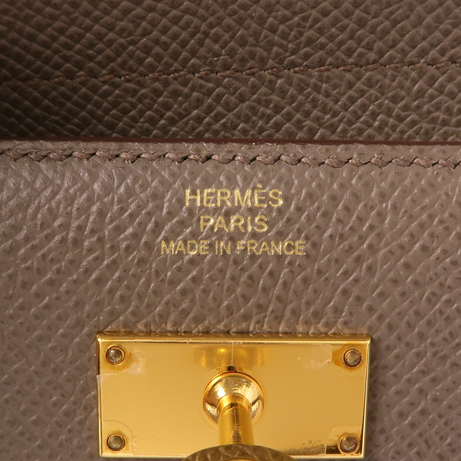 HERMES GHW Kelly Wallet Veau Epsom Leather Etain Gray