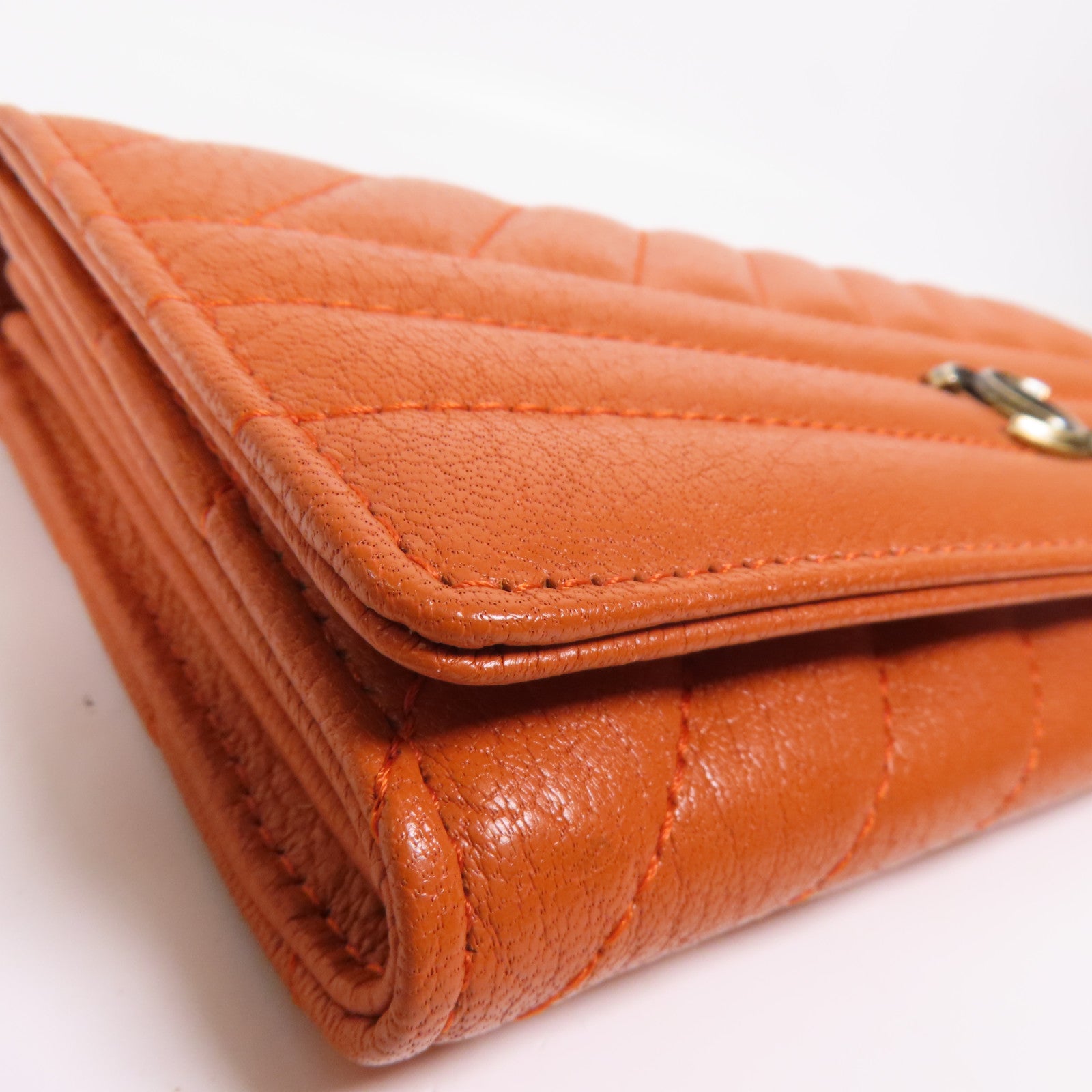 CHANEL 牛皮皮革Long Wallet金扣長錢包