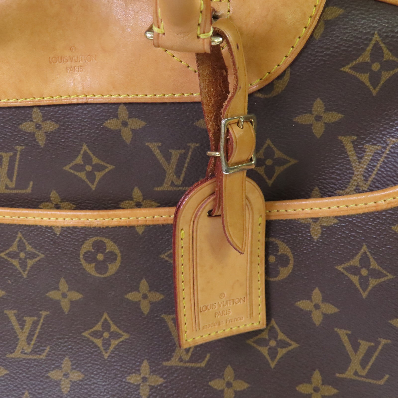 LOUIS VUITTON 【激減優惠】Monogram Deauville GM Hand Bag金色手挽袋啡色