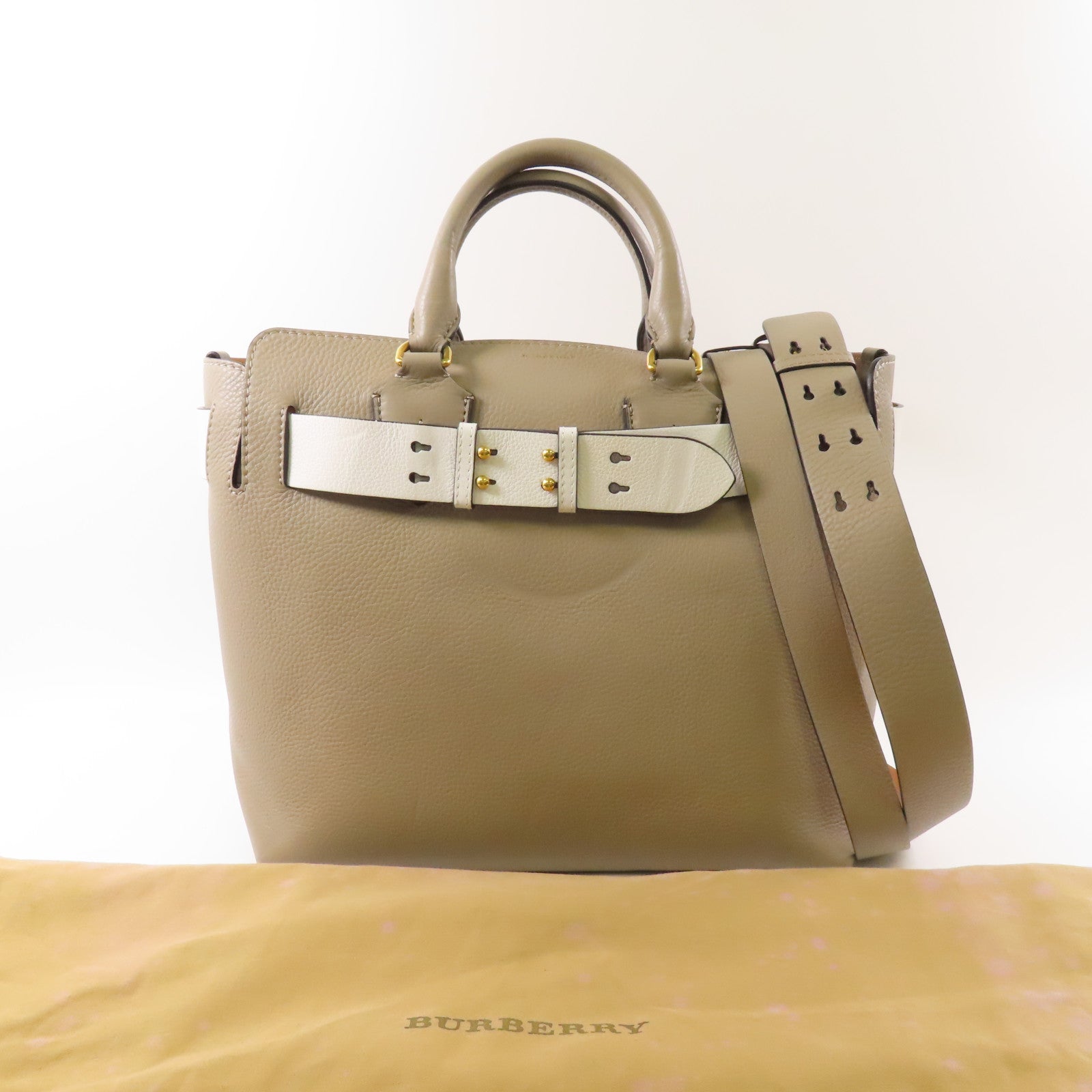 BURBERRY 【激減優惠】牛皮皮革2 Way Bag金扣手挽肩背兩用袋