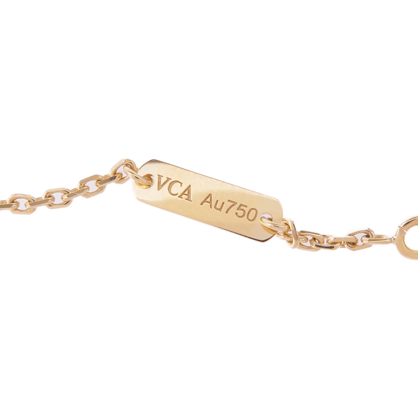 Van Cleef & Arpels 18K黃金Vintage Alhambra Diamond Pendant鑽石項鍊