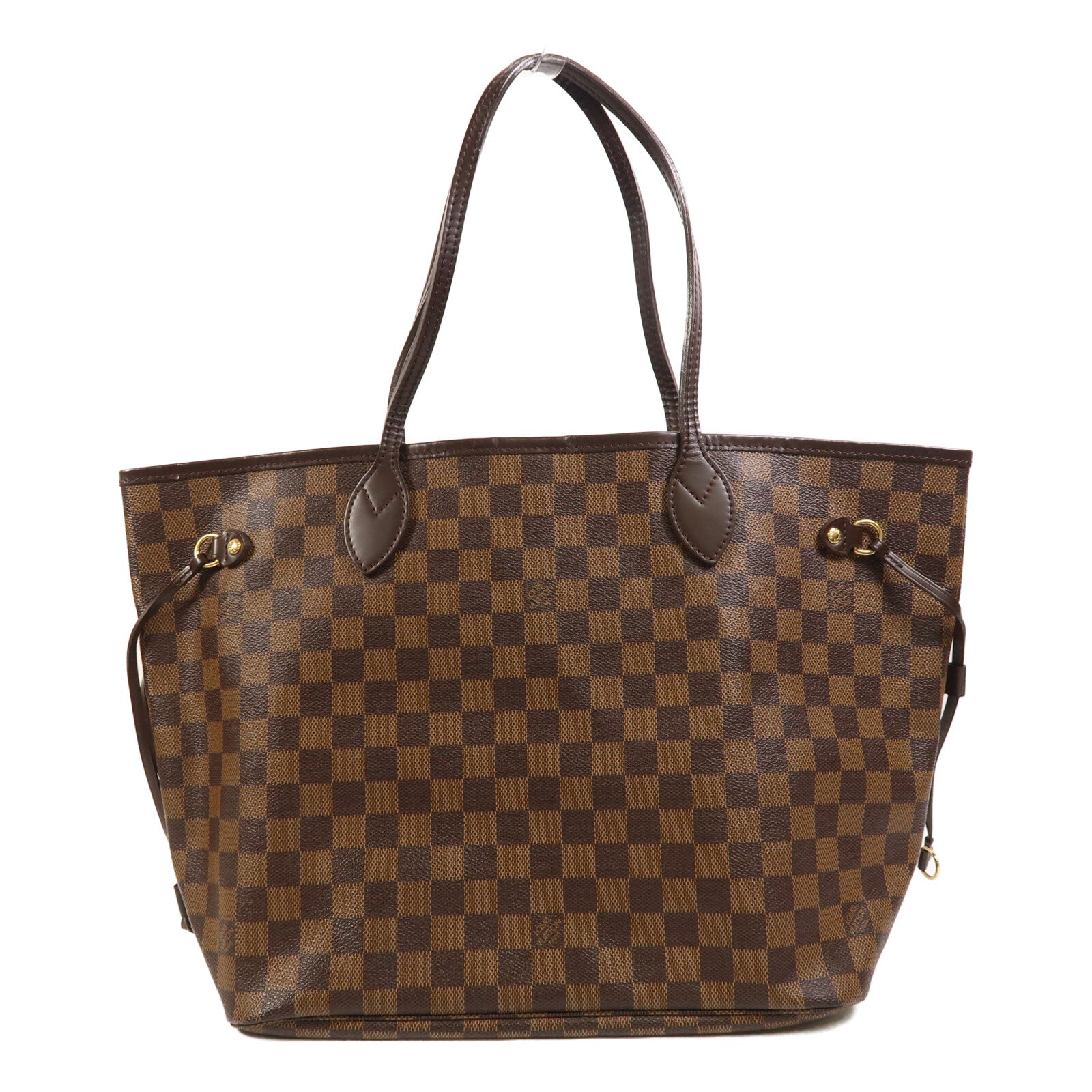 LOUIS VUITTON Damier Neverfull MM金扣肩背袋/手挽袋