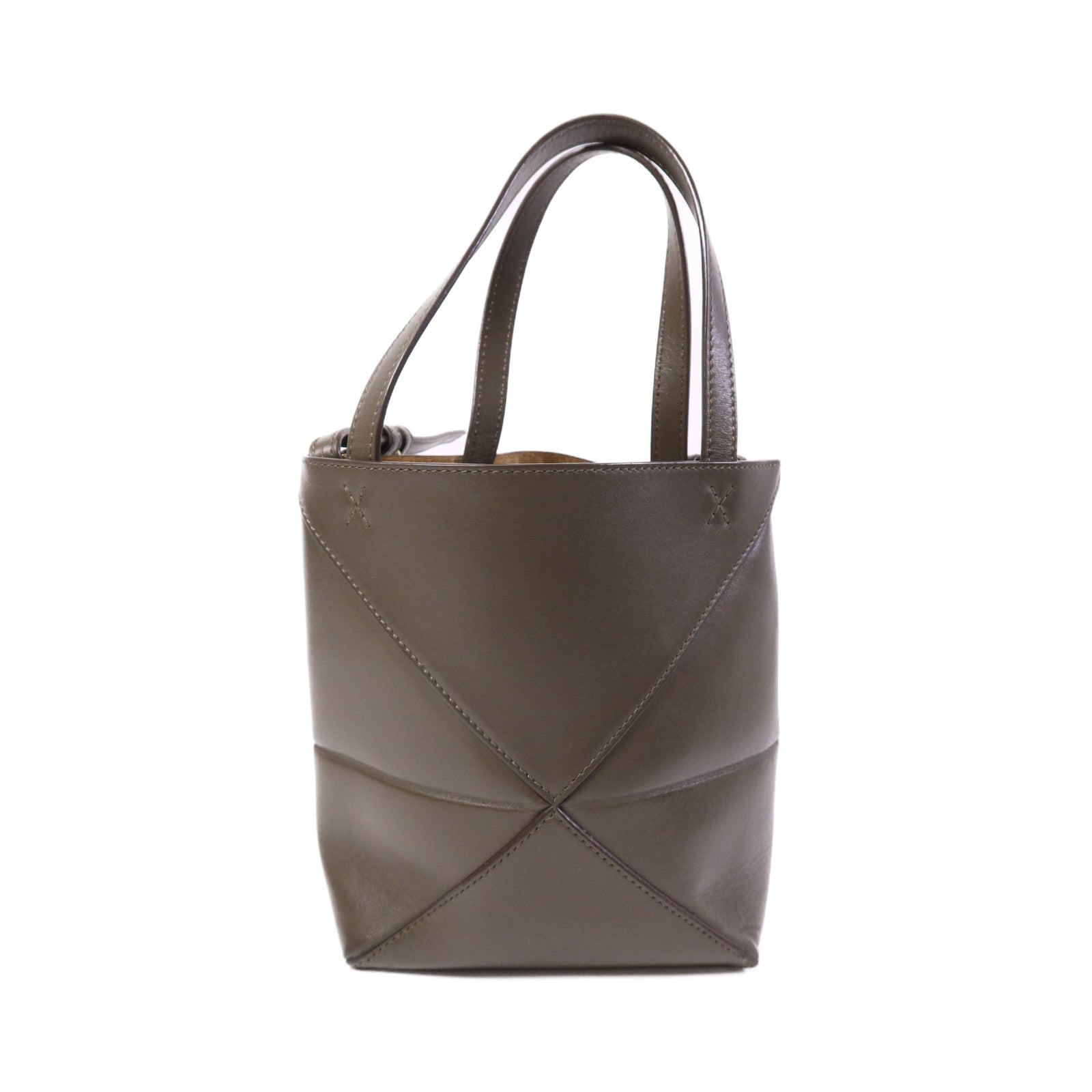 LOEWE 牛皮皮革Mini Puzele Fold Tote金扣手挽肩背兩用袋