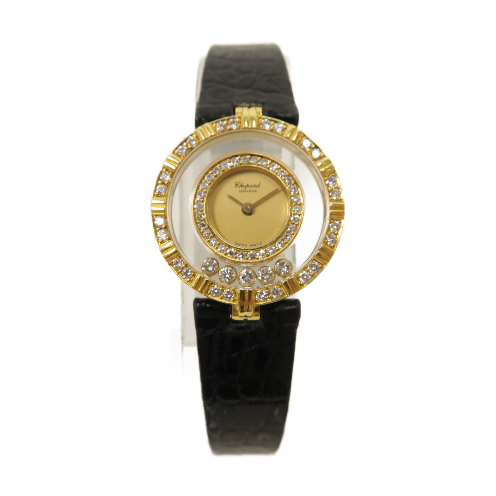Chopard Happy Diamonds 18K黃金手錶石英機芯金色