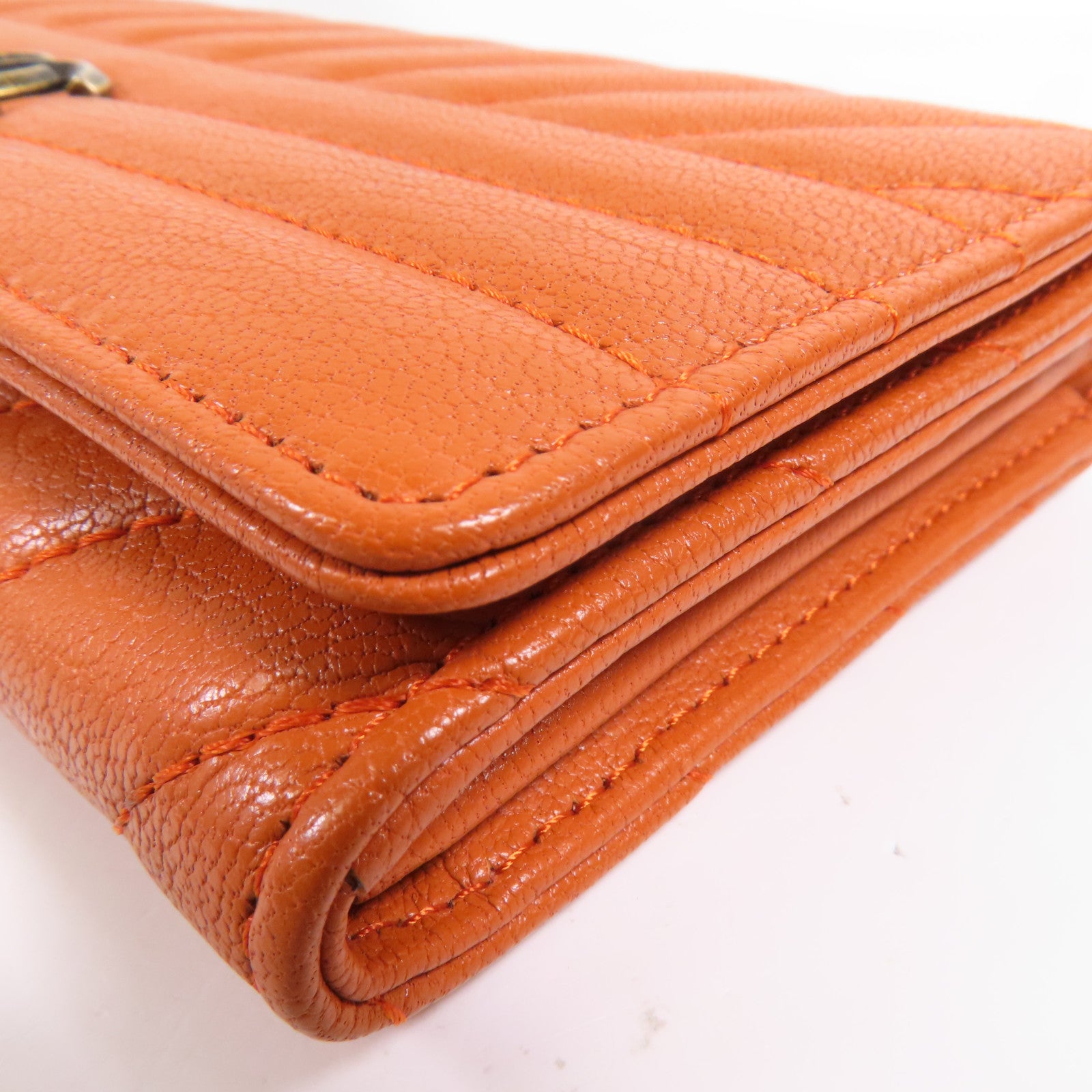 CHANEL 牛皮皮革Long Wallet金扣長錢包