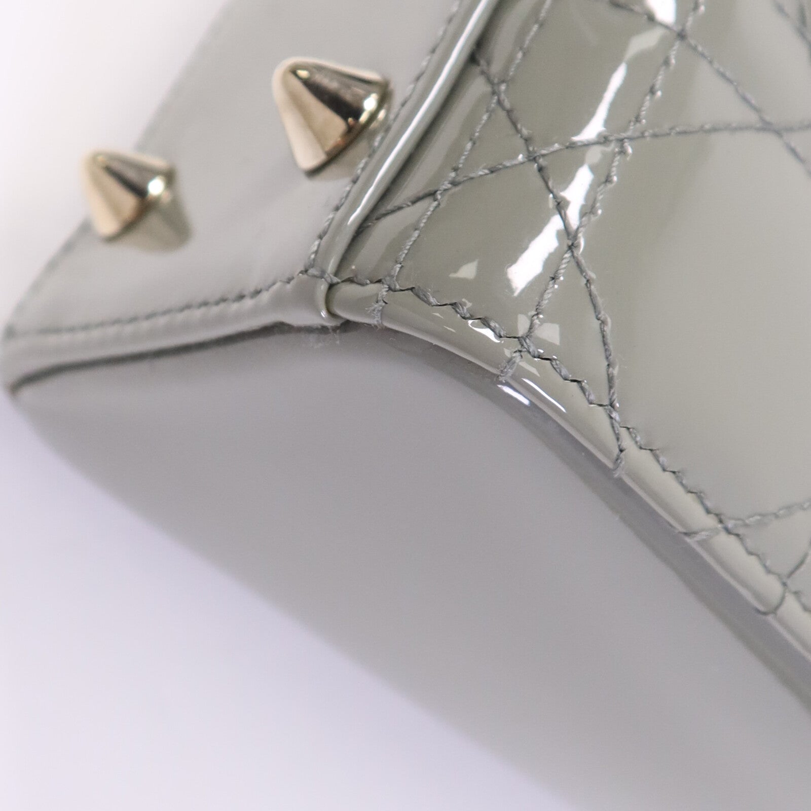 Dior 漆皮皮革Lady Dior Small金扣手挽肩背兩用袋