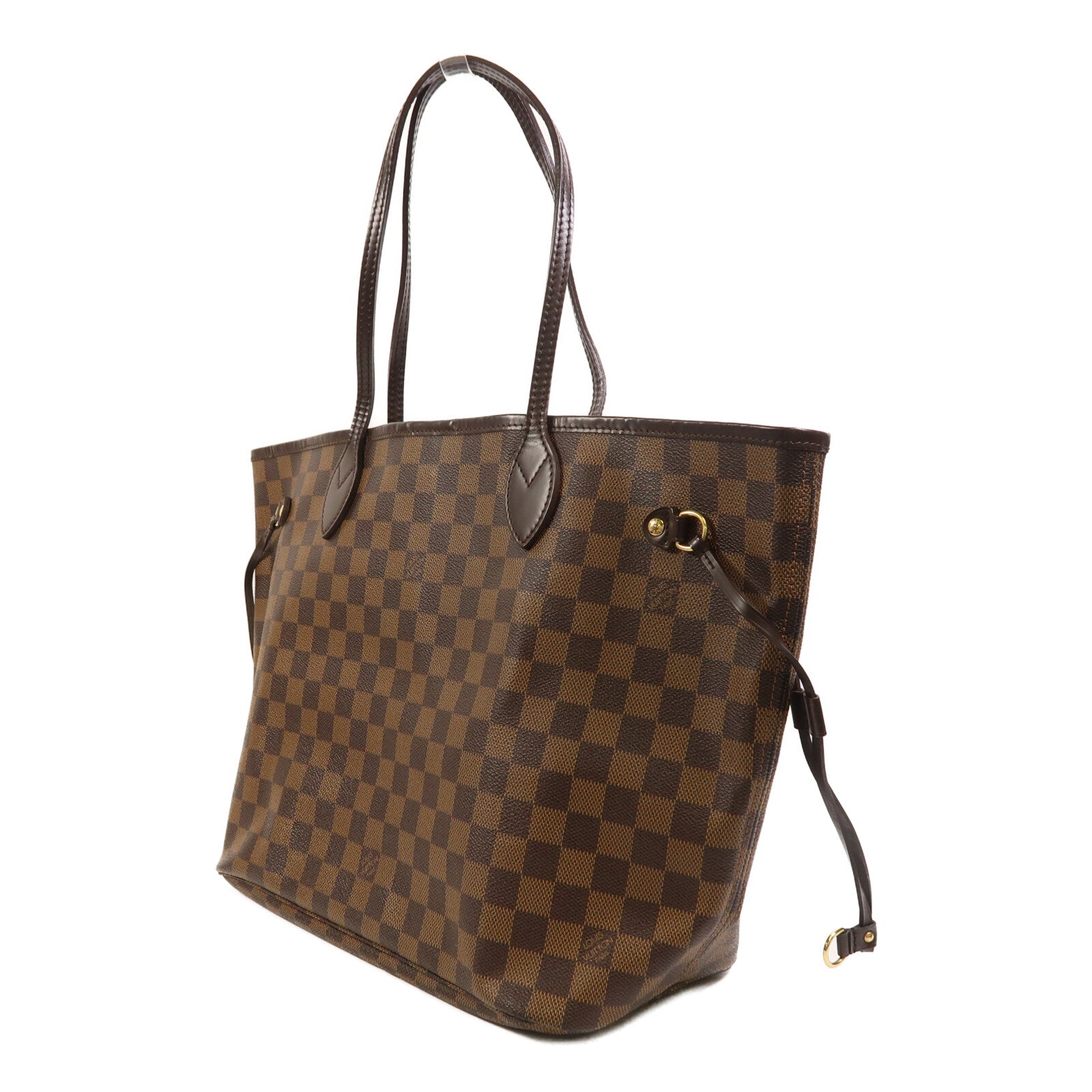 LOUIS VUITTON Damier Neverfull MM金扣肩背袋/手挽袋