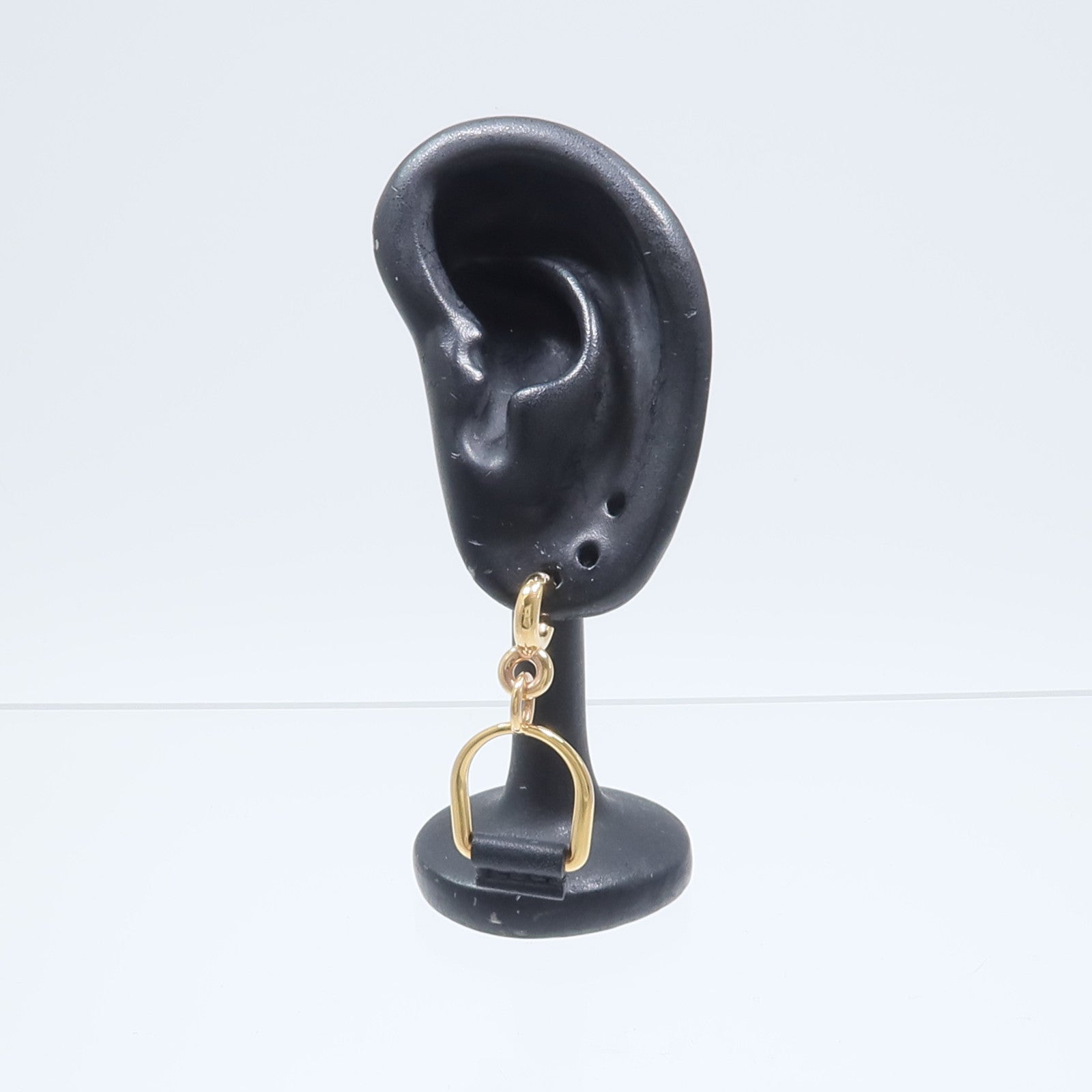 HERMES Swift皮革/金屬Heritage Equestre Etrier Earrings耳環