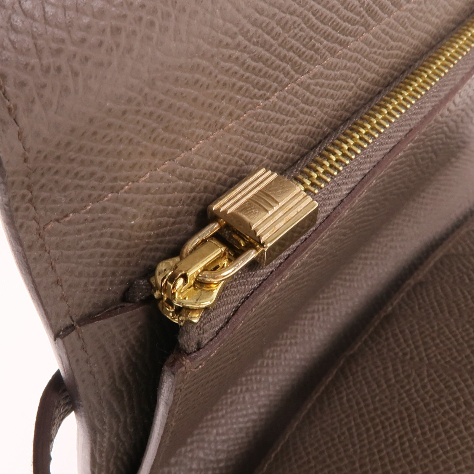 HERMES Epsom皮革Kelly Wallet金扣長錢包Etain