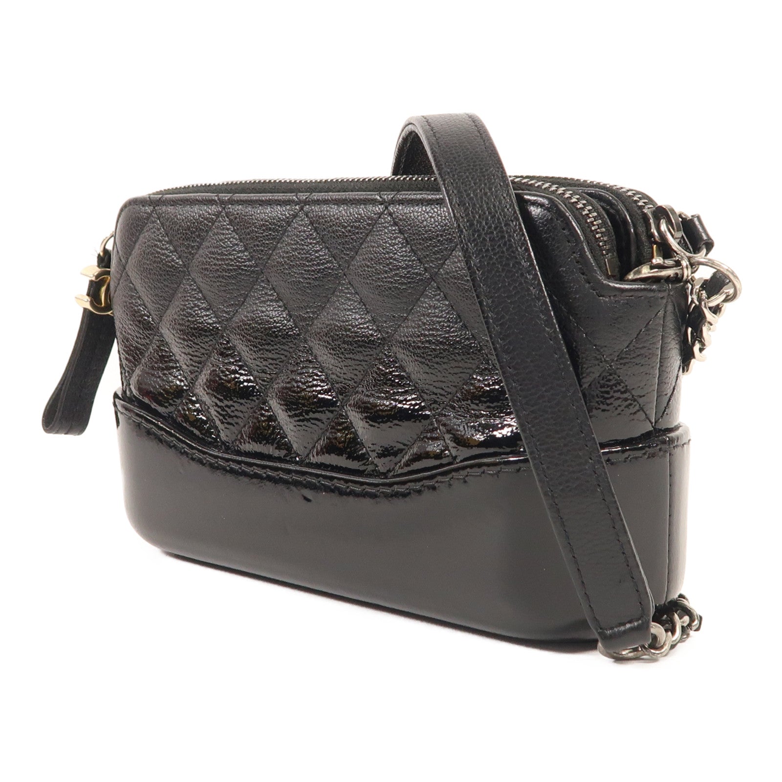 CHANEL 牛皮皮革Gabrielle Wallet On Chain鏈帶肩背袋