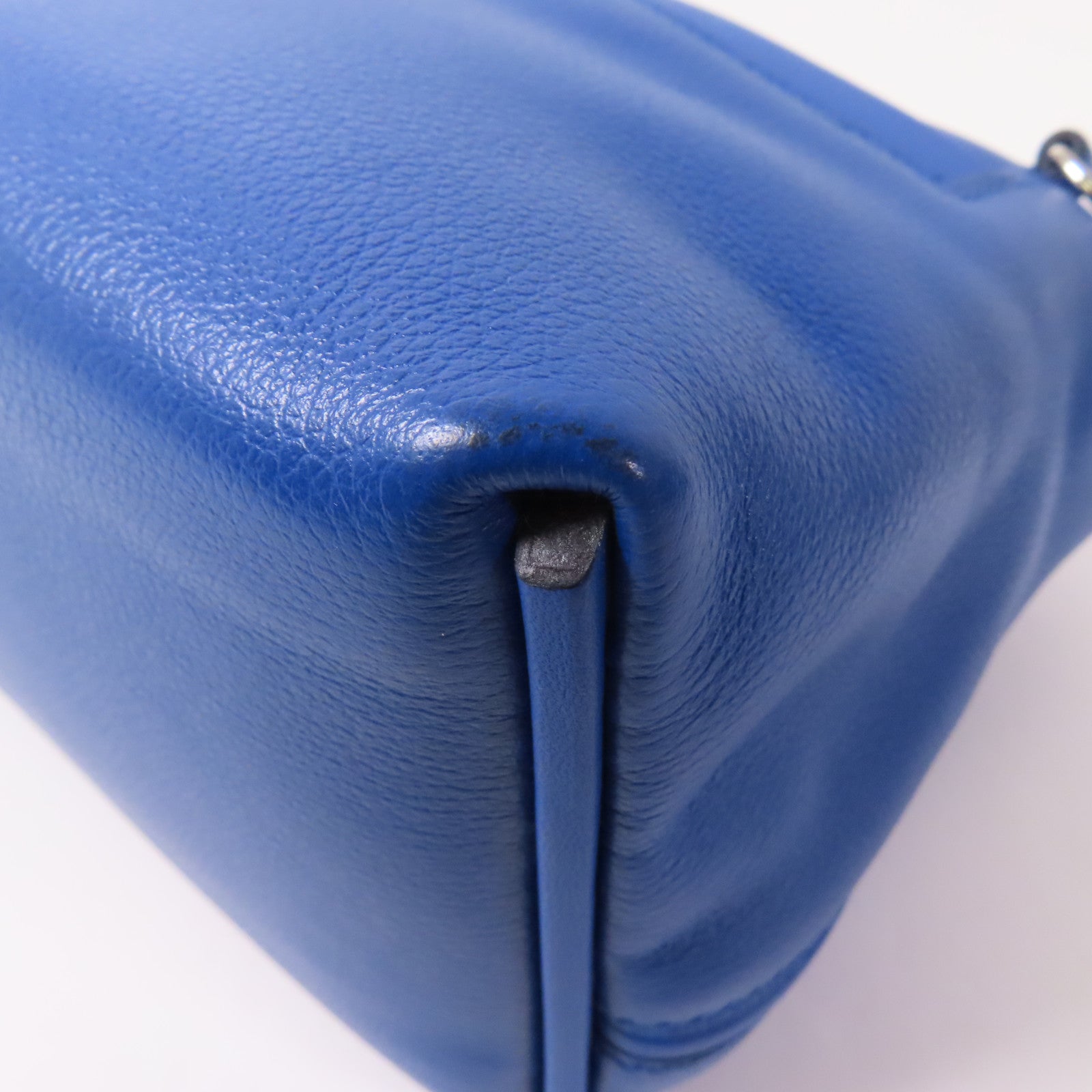 HERMES Evercolor皮革24/24 Mini銀扣肩背袋Bleu France