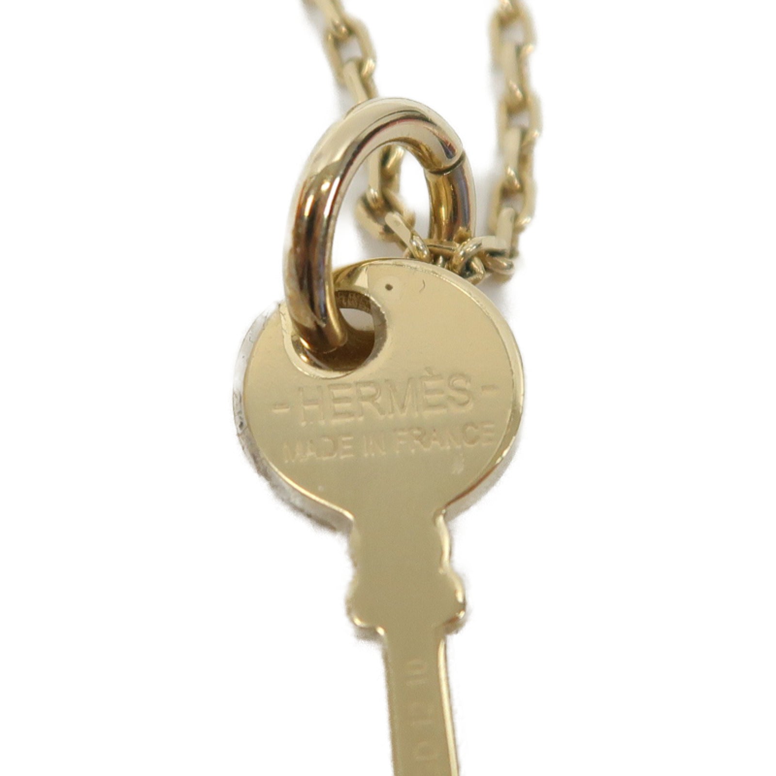 HERMES 水牛角/金屬Amulette Padlock Pendant金扣掛飾啡色