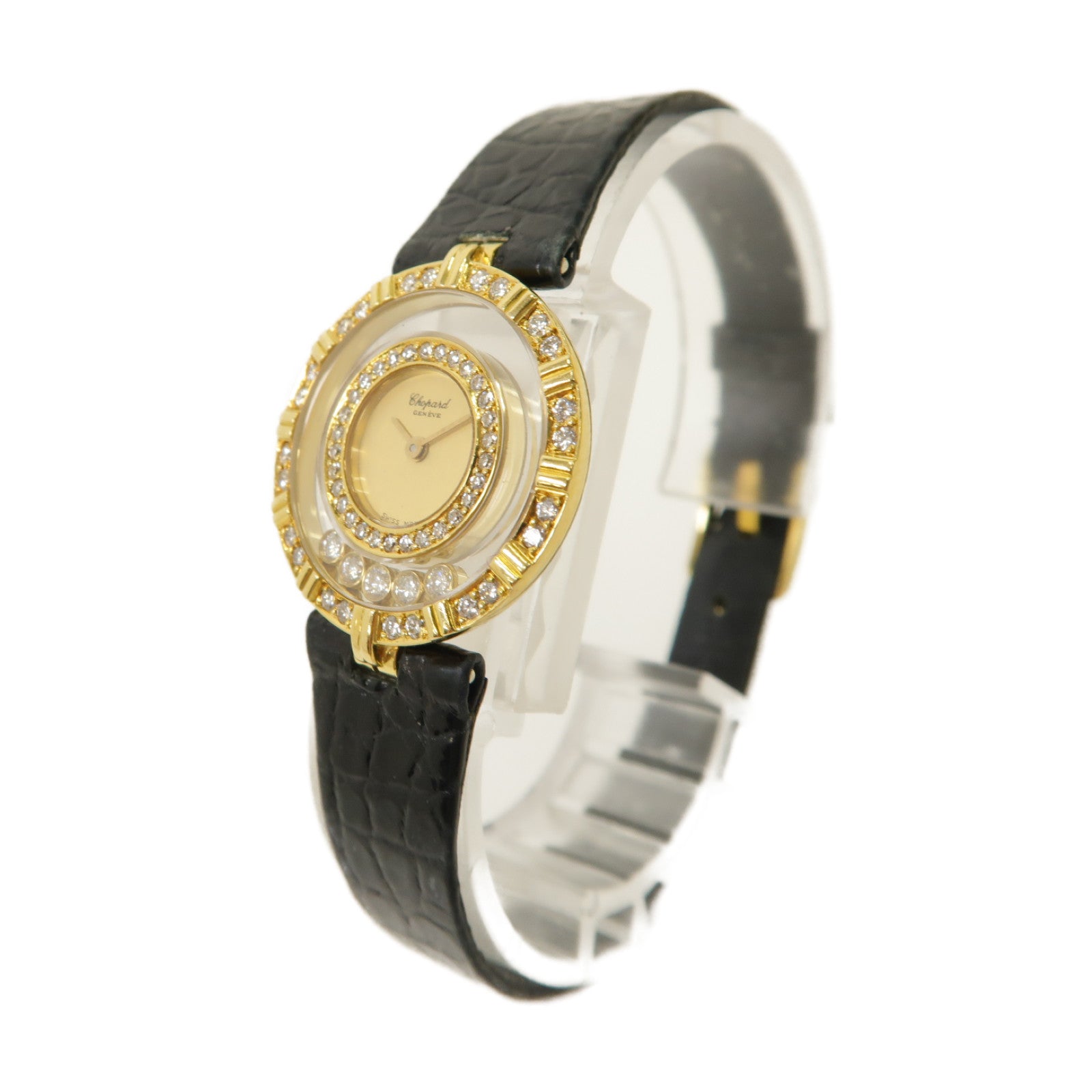 Chopard Happy Diamonds 18K黃金手錶石英機芯金色