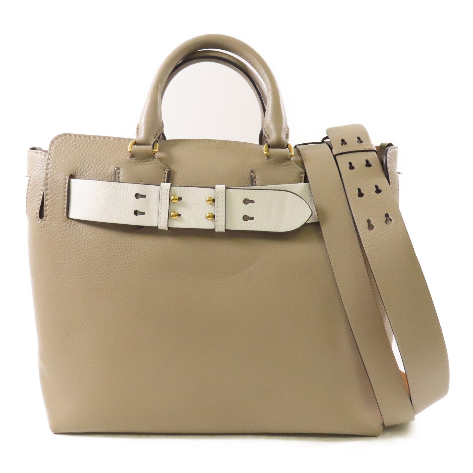 BURBERRY 牛皮皮革2 Way Bag金扣手挽肩背兩用袋