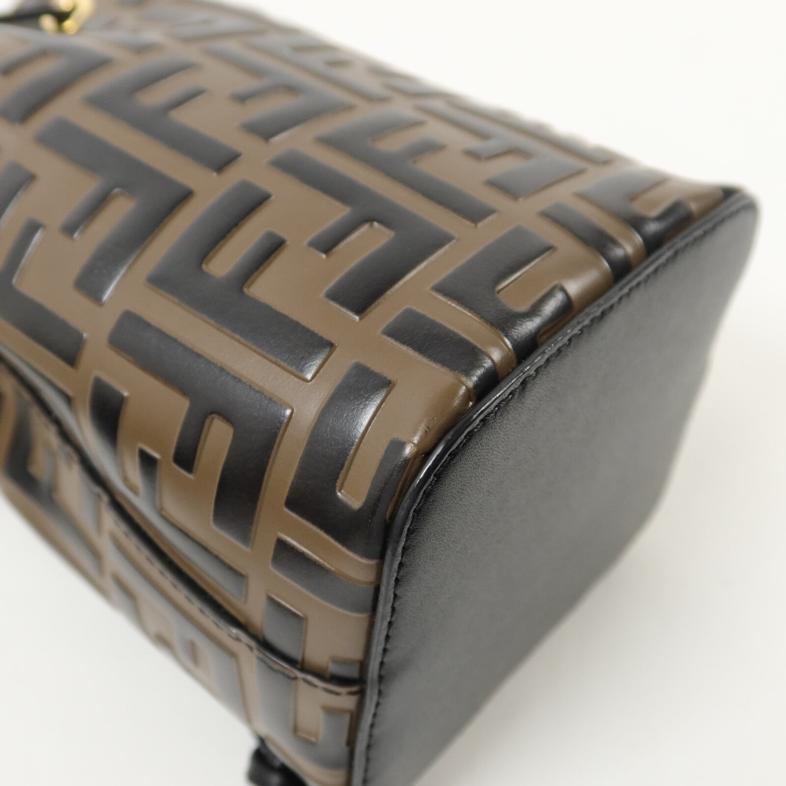 FENDI 牛皮皮革Mon Tresor Mini手挽肩背兩用袋