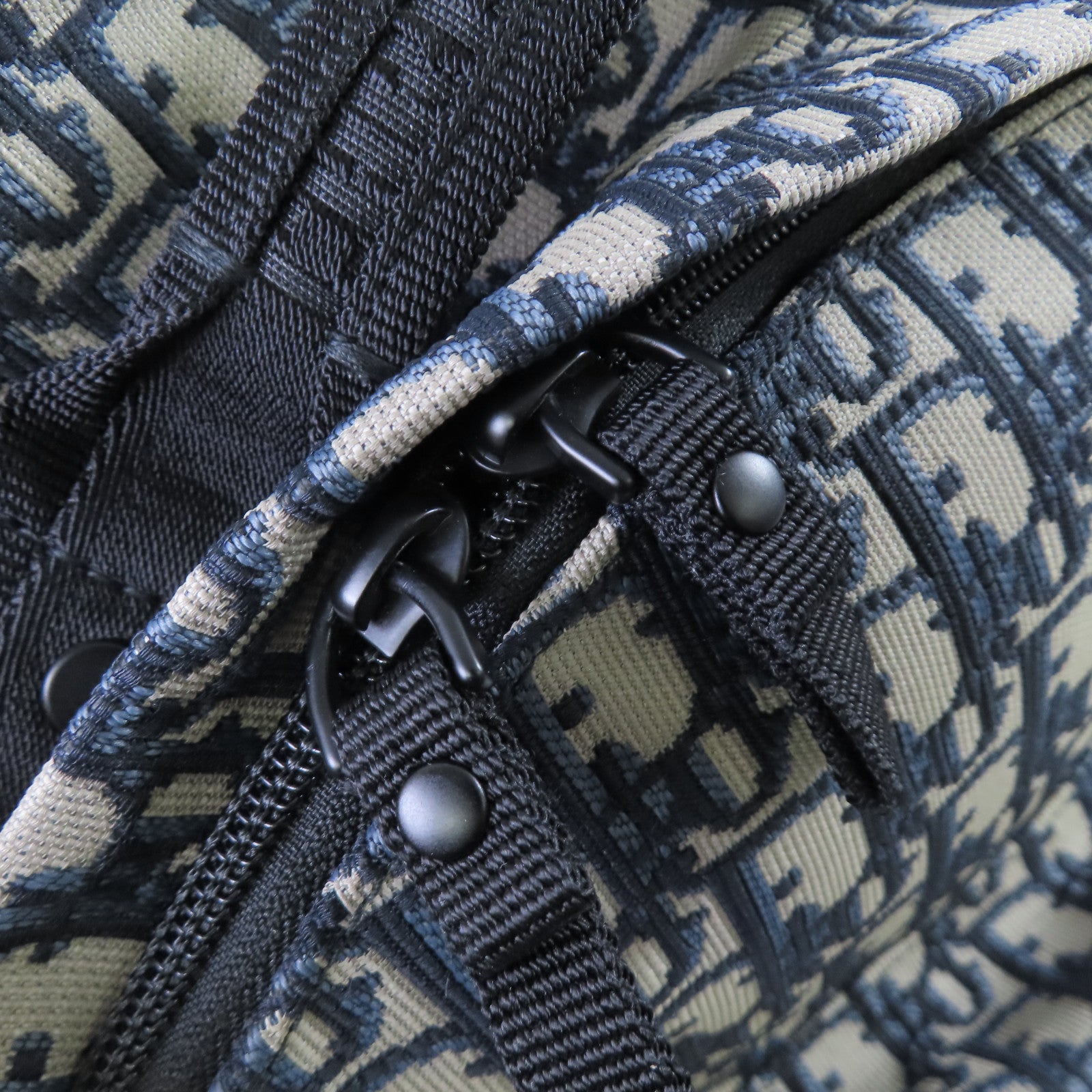 Dior Oblique帆布Diortravel Backpack銀扣背包啡色/藍色