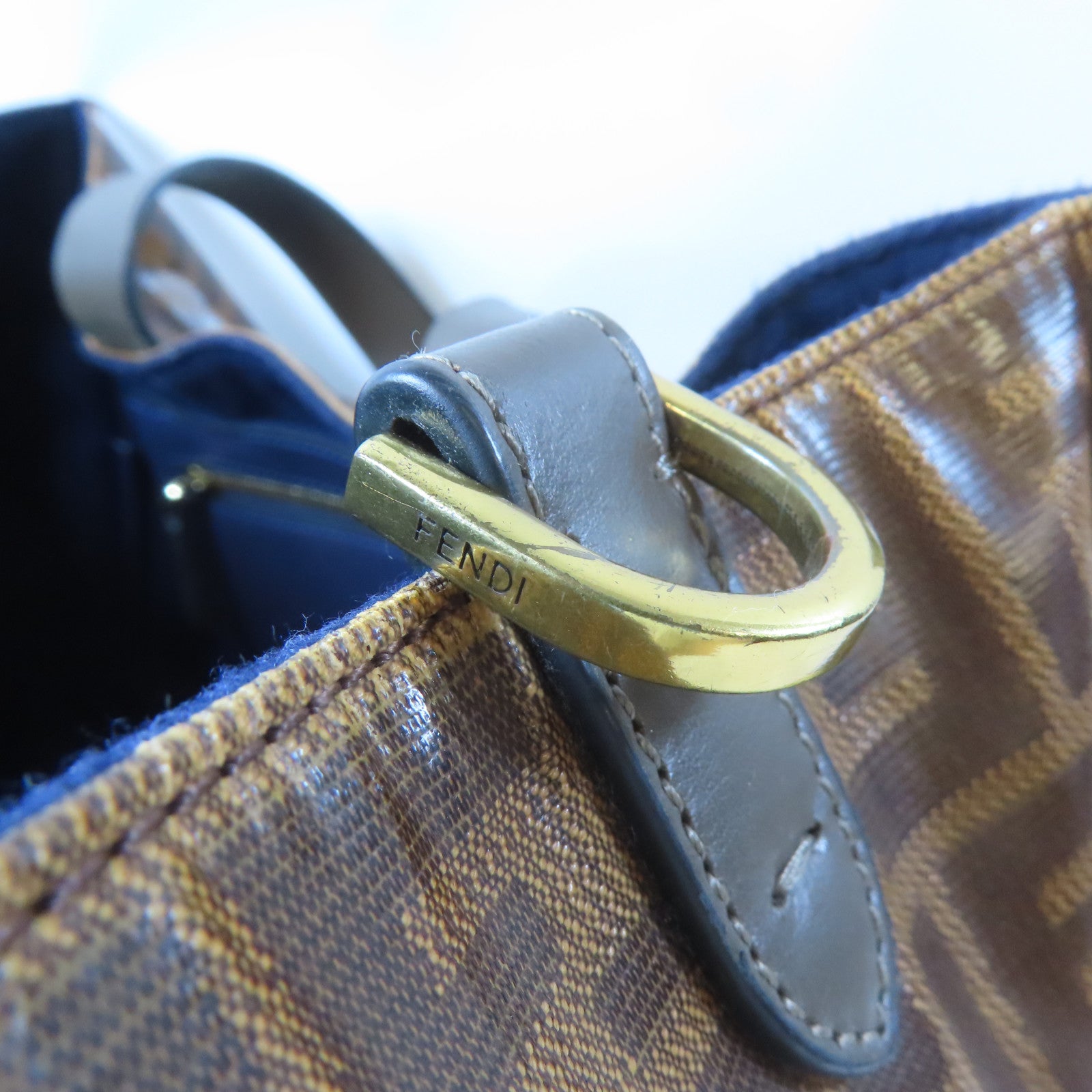 FENDI (PRICE DOWN) GHW 2 Way Shoulder Tote Bag 8BR720 PVC Brown