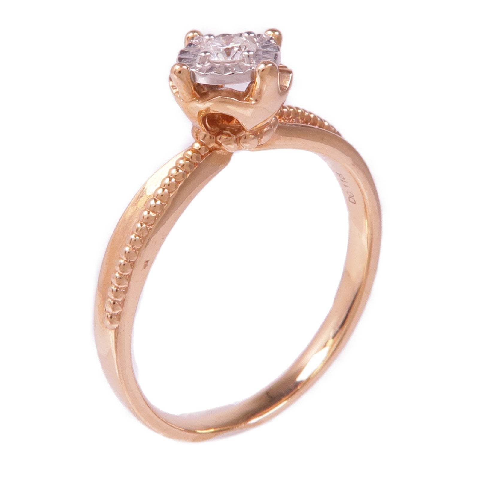 JEWELRY 18K玫瑰金/白金Diamond Ring鑽石戒指US#7.25