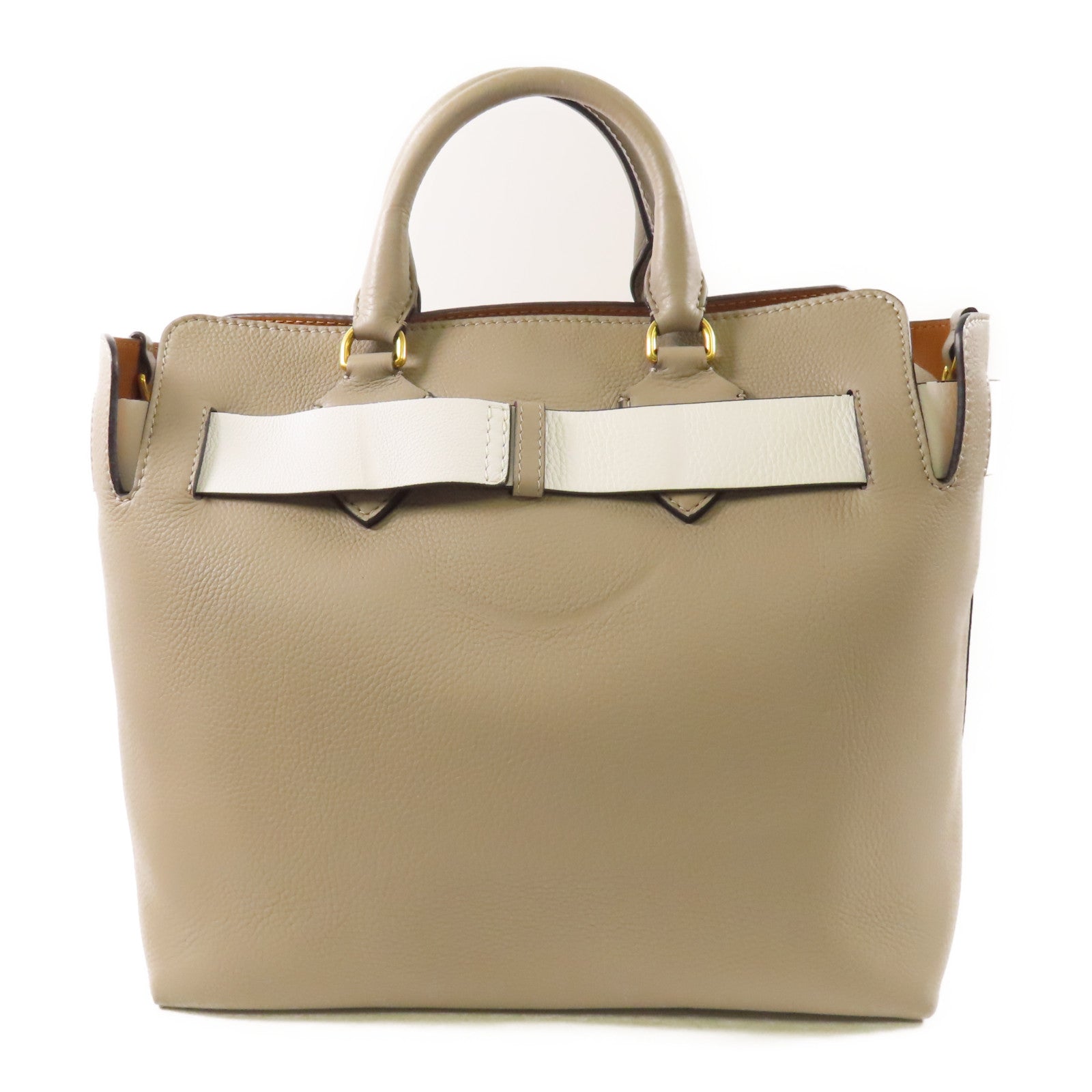 BURBERRY 【激減優惠】牛皮皮革2 Way Bag金扣手挽肩背兩用袋