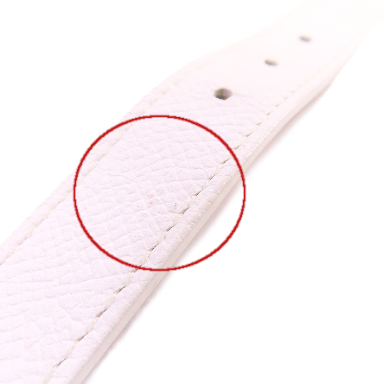 HERMES 【激減優惠】Evercolor皮革Etriviere Bracelet銀扣手鏈白色
