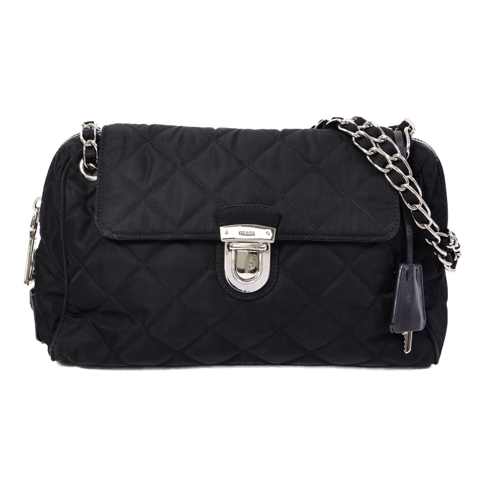 PRADA 尼龍Shoulder Bag鏈帶肩背袋
