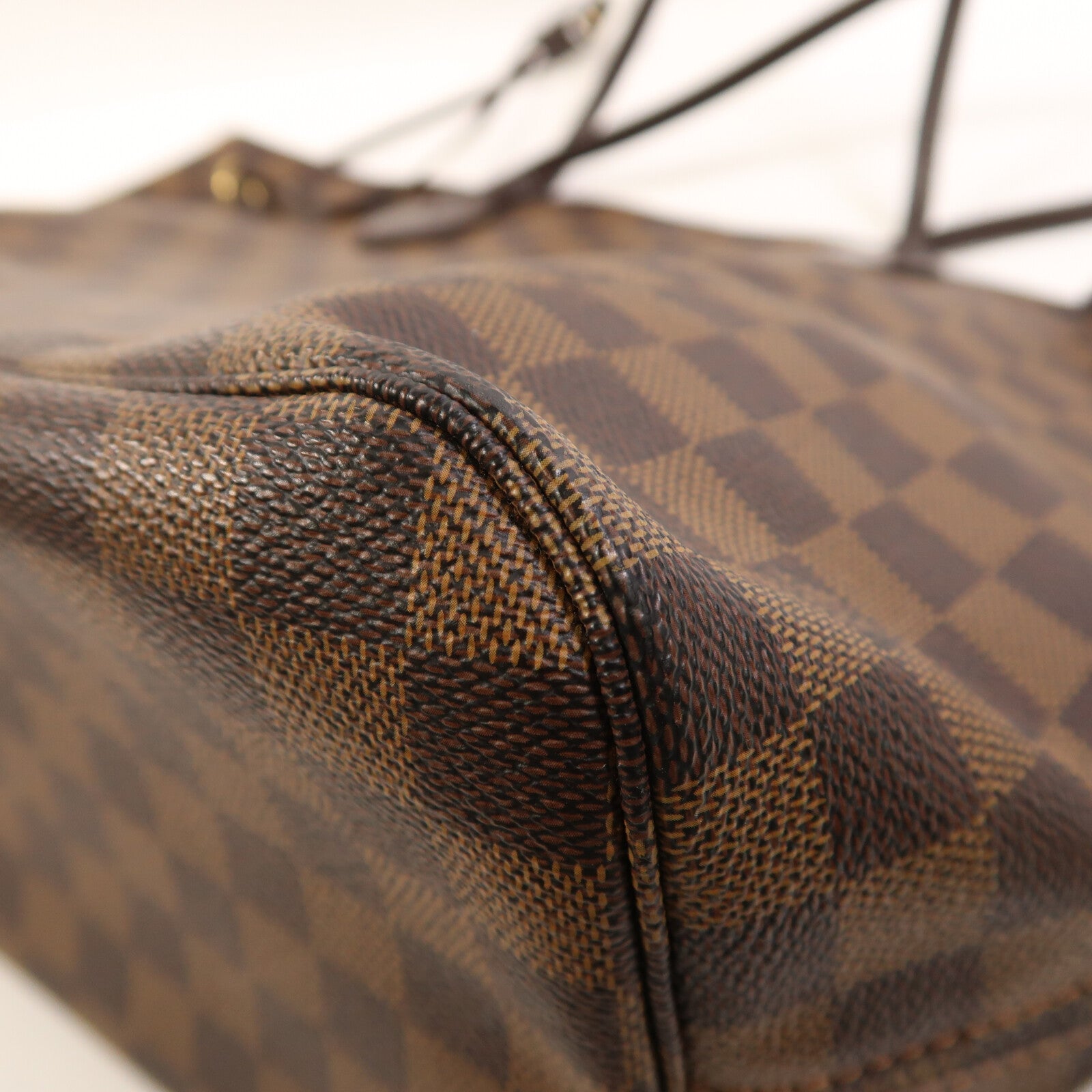 LOUIS VUITTON Damier Neverfull MM金扣肩背袋/手挽袋