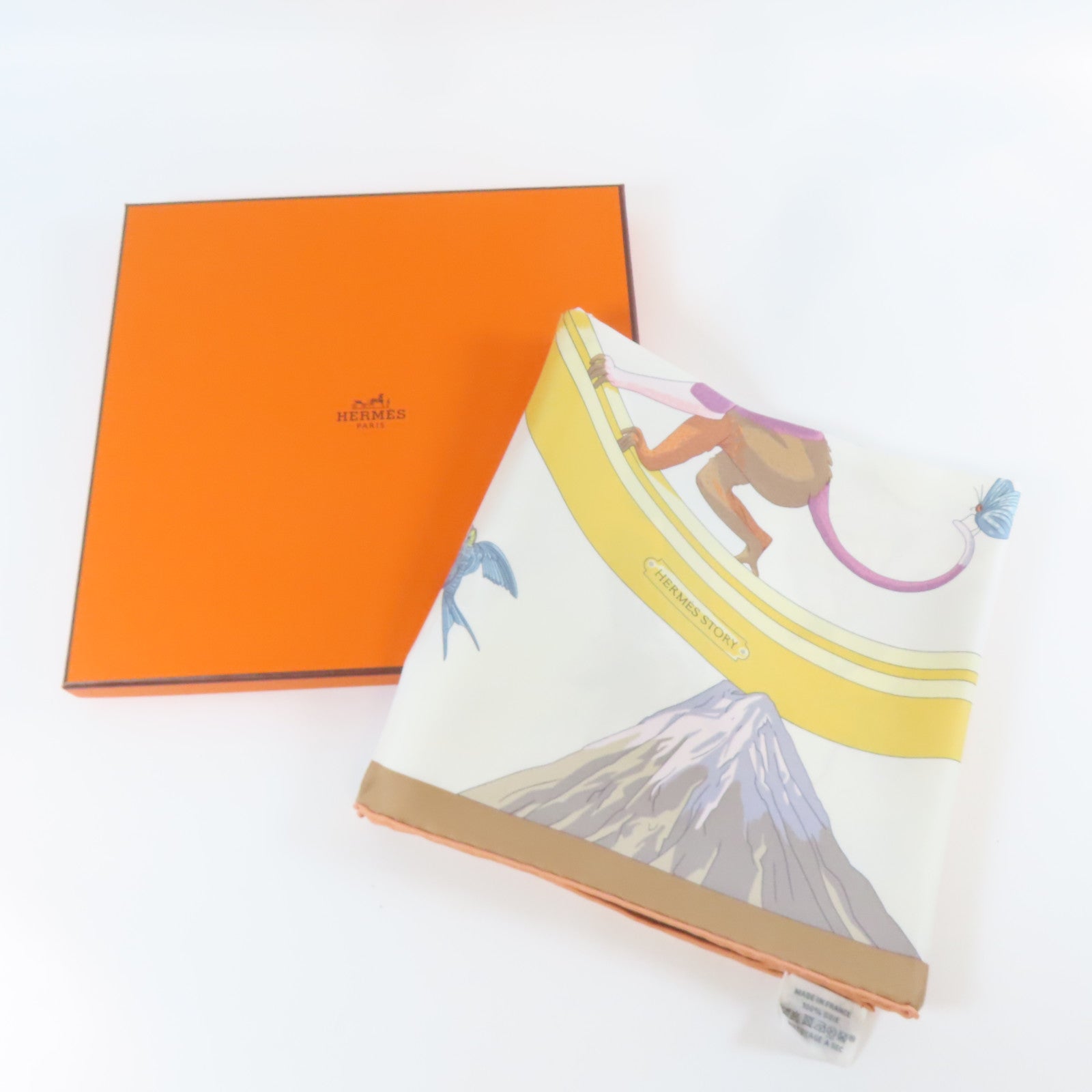 HERMES 【激減優惠】絲質Scarf絲巾白色/啡色/紫色/橙色