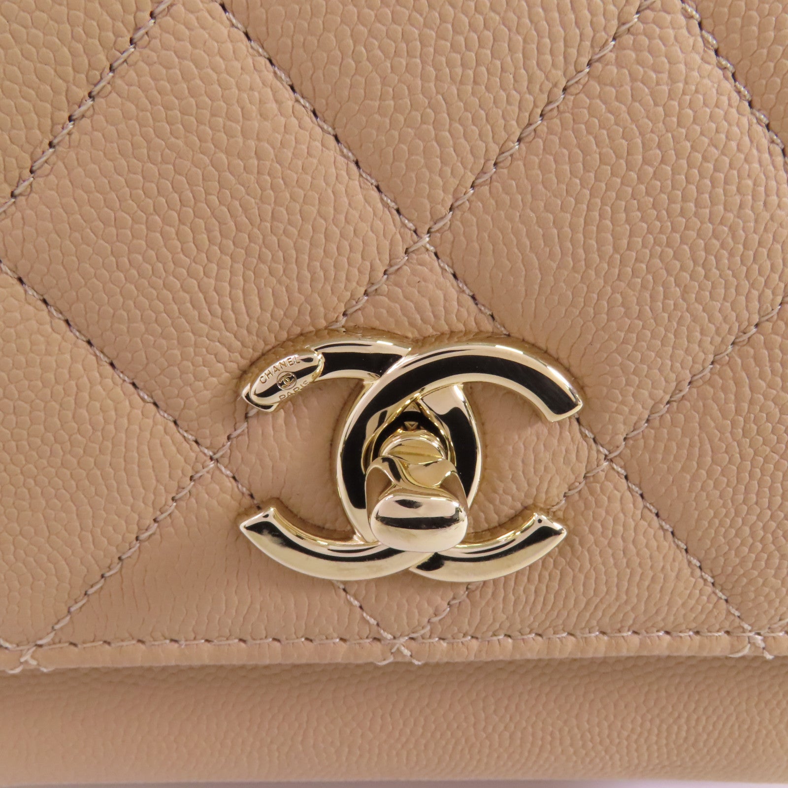 CHANEL 牛皮皮革Business Affinity Small金扣手挽肩背兩用袋