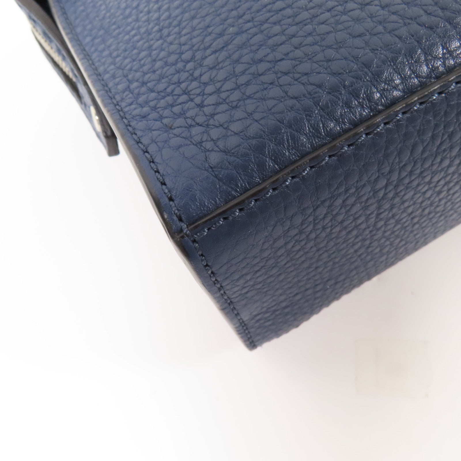 FENDI 牛皮皮革Shoulder Bag銀扣手挽肩背兩用袋