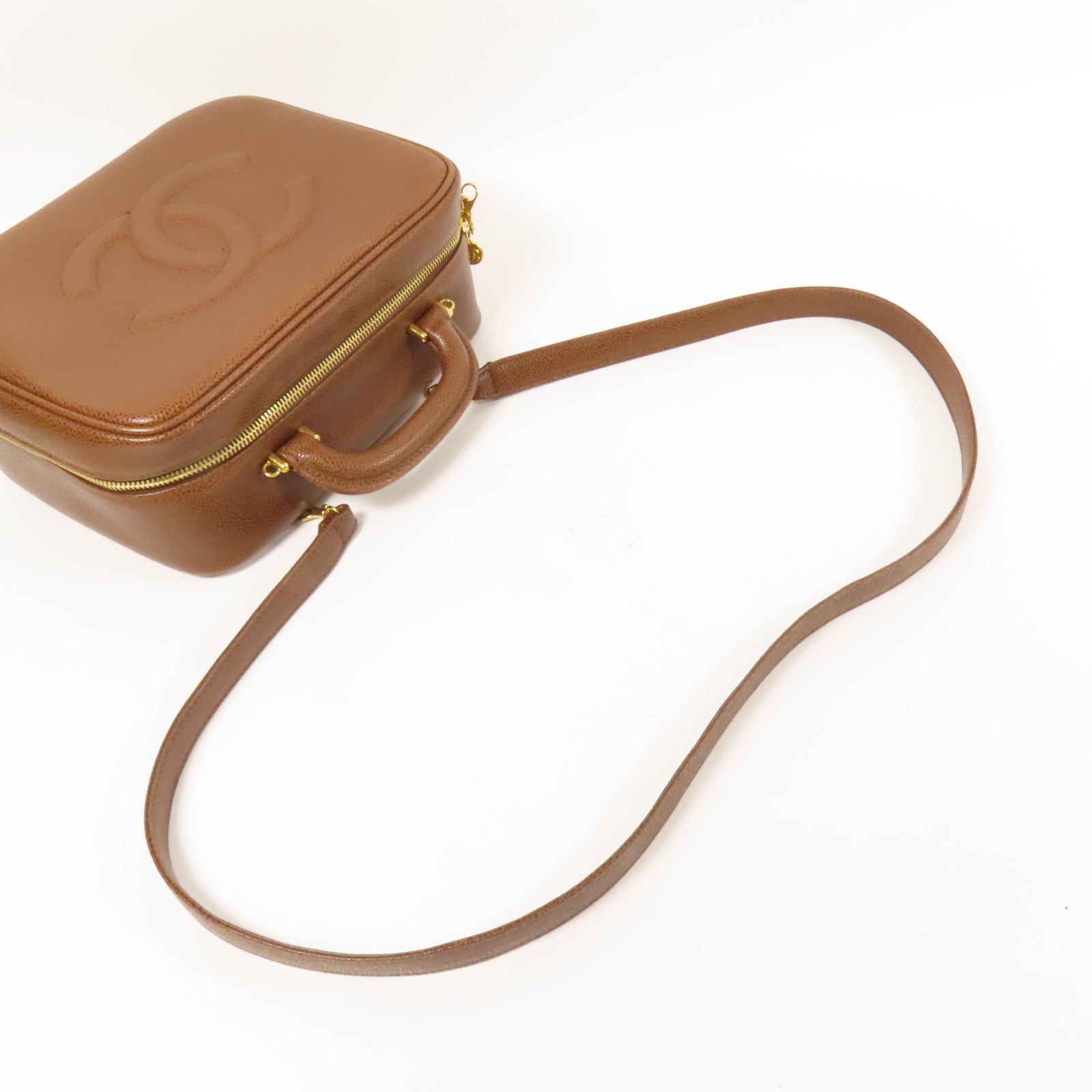 CHANEL 牛皮皮革Vintage Shoulder Bag金扣手挽肩背兩用袋