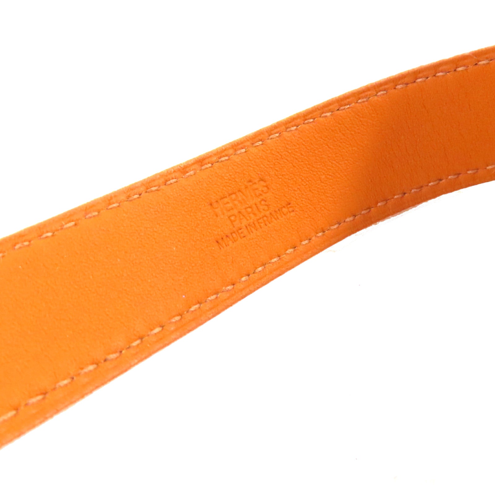 HERMES 【激減優惠】Evercolor皮革Etriviere Bracelet銀扣手鏈白色