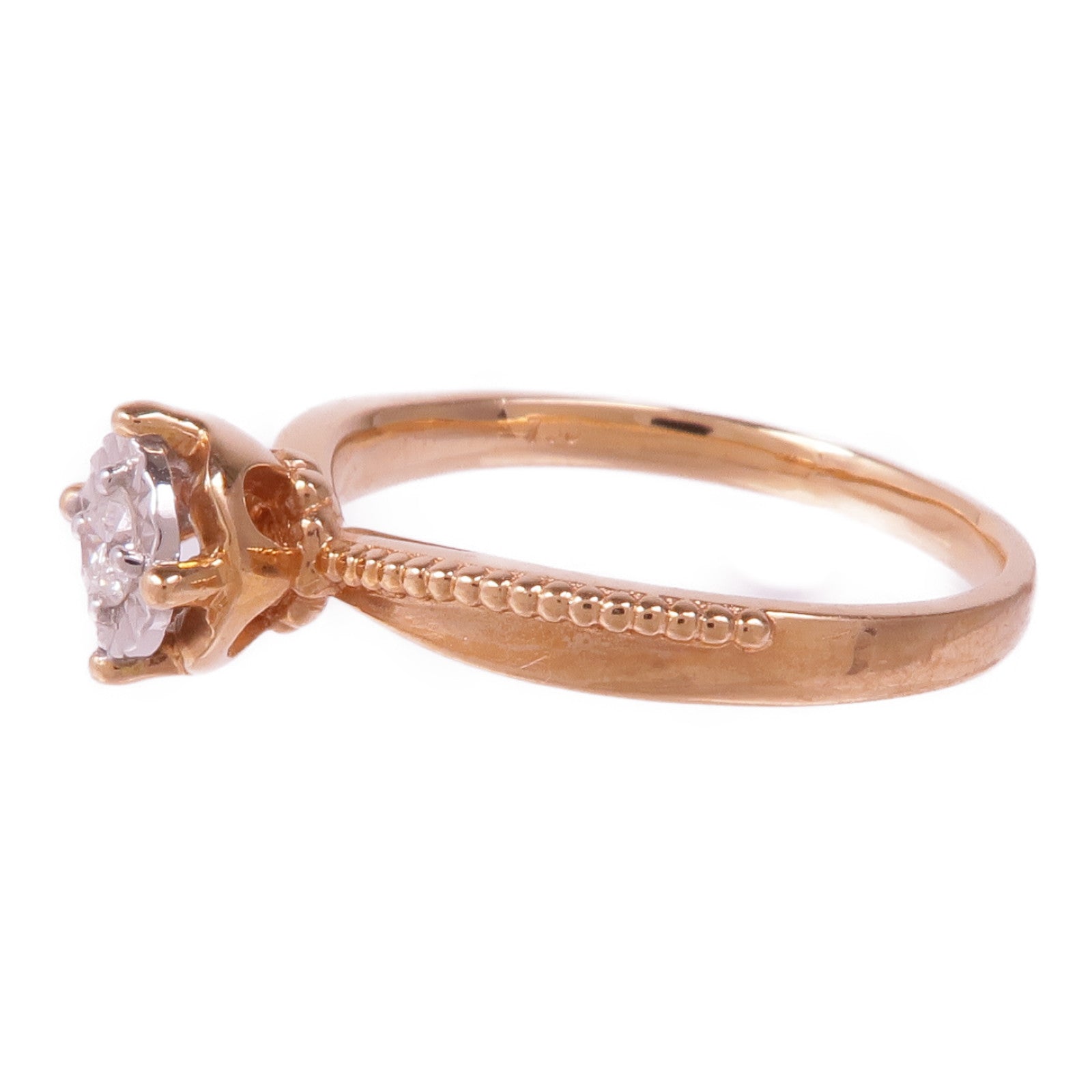 JEWELRY 18K玫瑰金/白金Diamond Ring鑽石戒指US#7.25