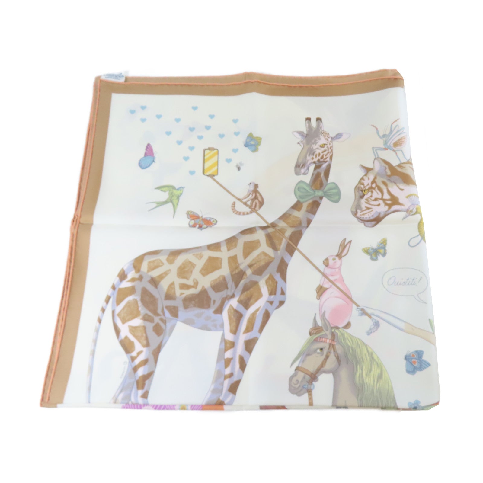 HERMES 【激減優惠】絲質Scarf絲巾白色/啡色/紫色/橙色