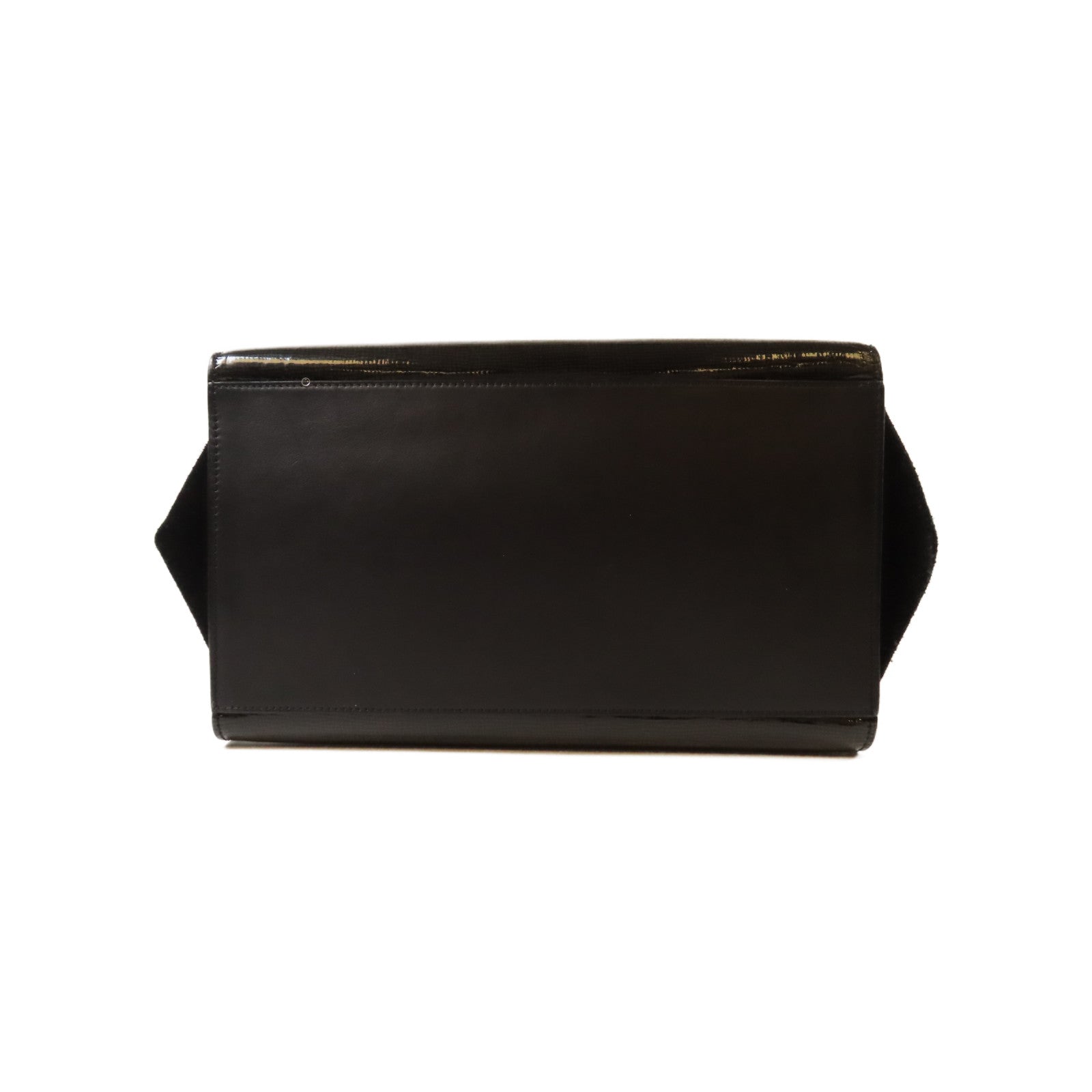 CELINE 【激減優惠】漆皮皮革Trapeze金扣手挽肩背兩用袋黑色