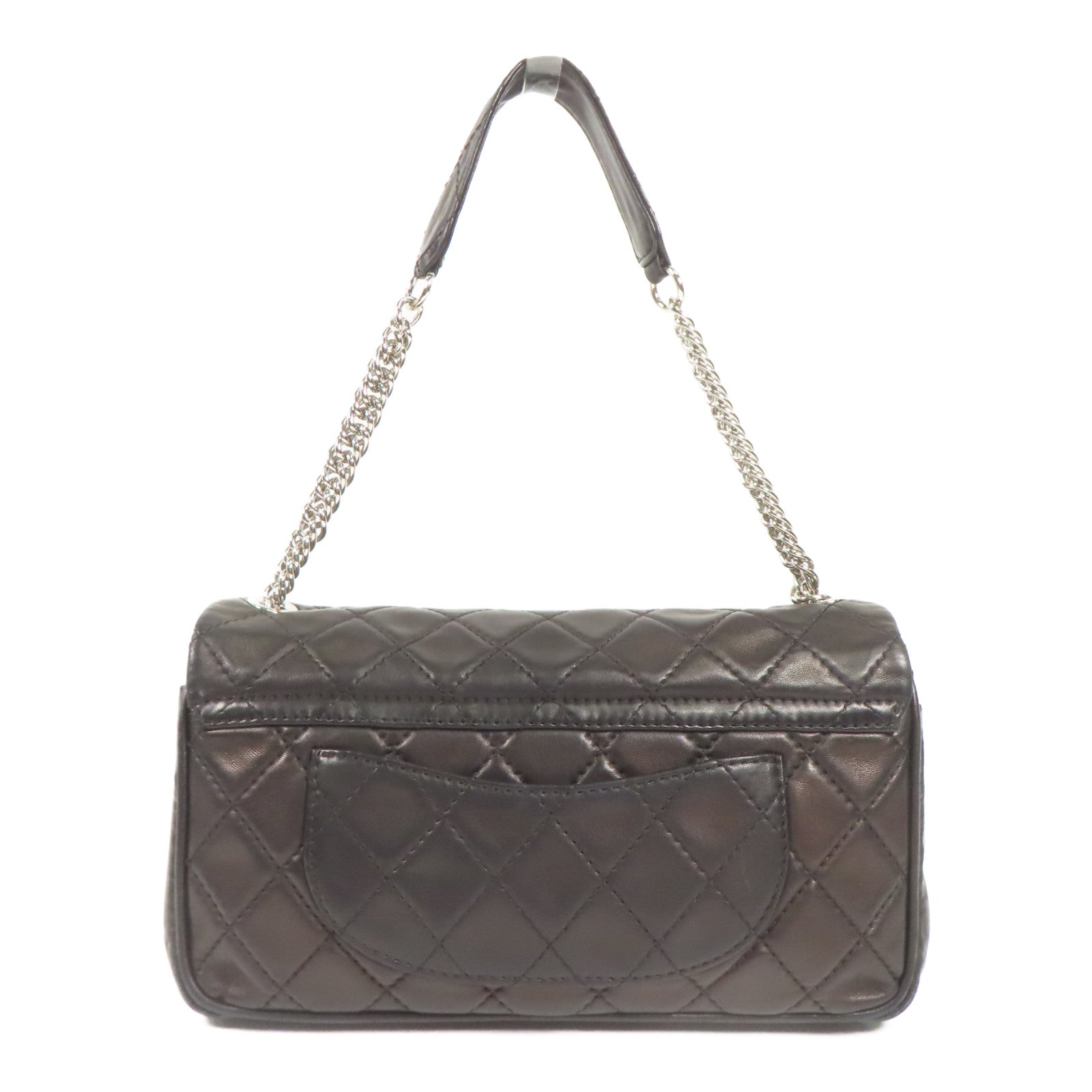CHANEL 羊皮皮革Shoulder Bag銀扣鏈帶肩背袋