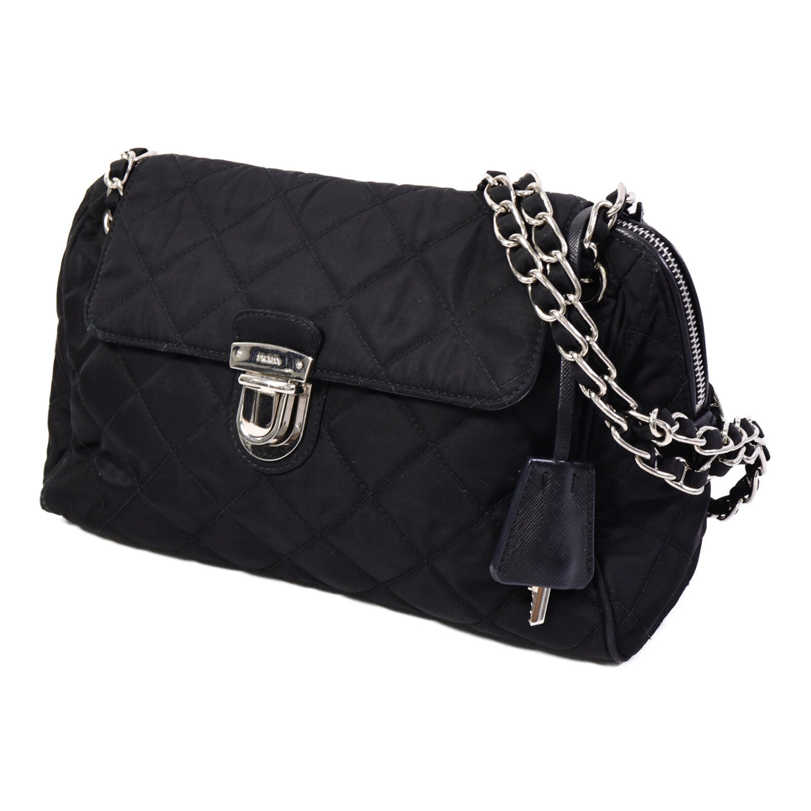 PRADA 尼龍Shoulder Bag鏈帶肩背袋