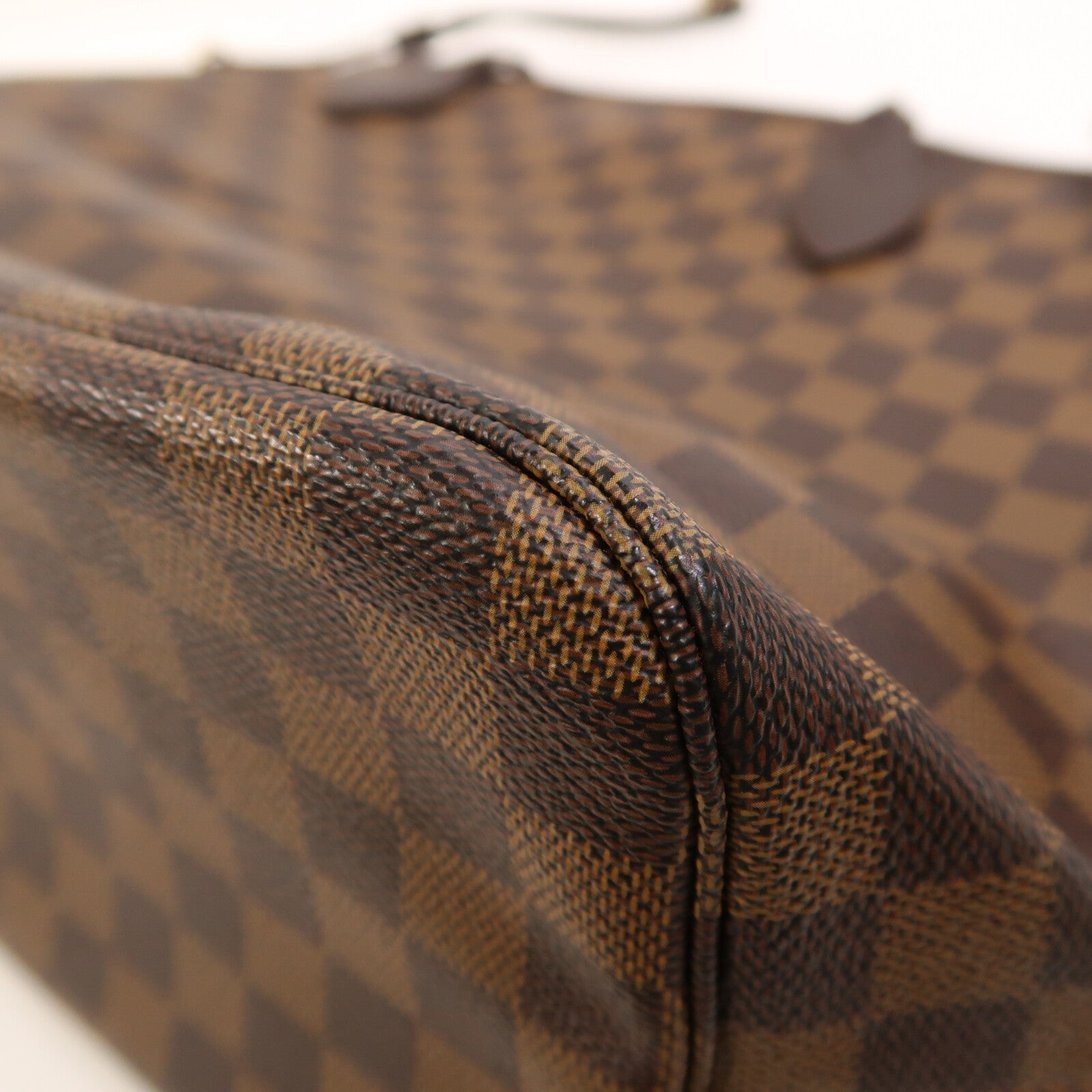 LOUIS VUITTON Damier Neverfull MM金扣肩背袋/手挽袋