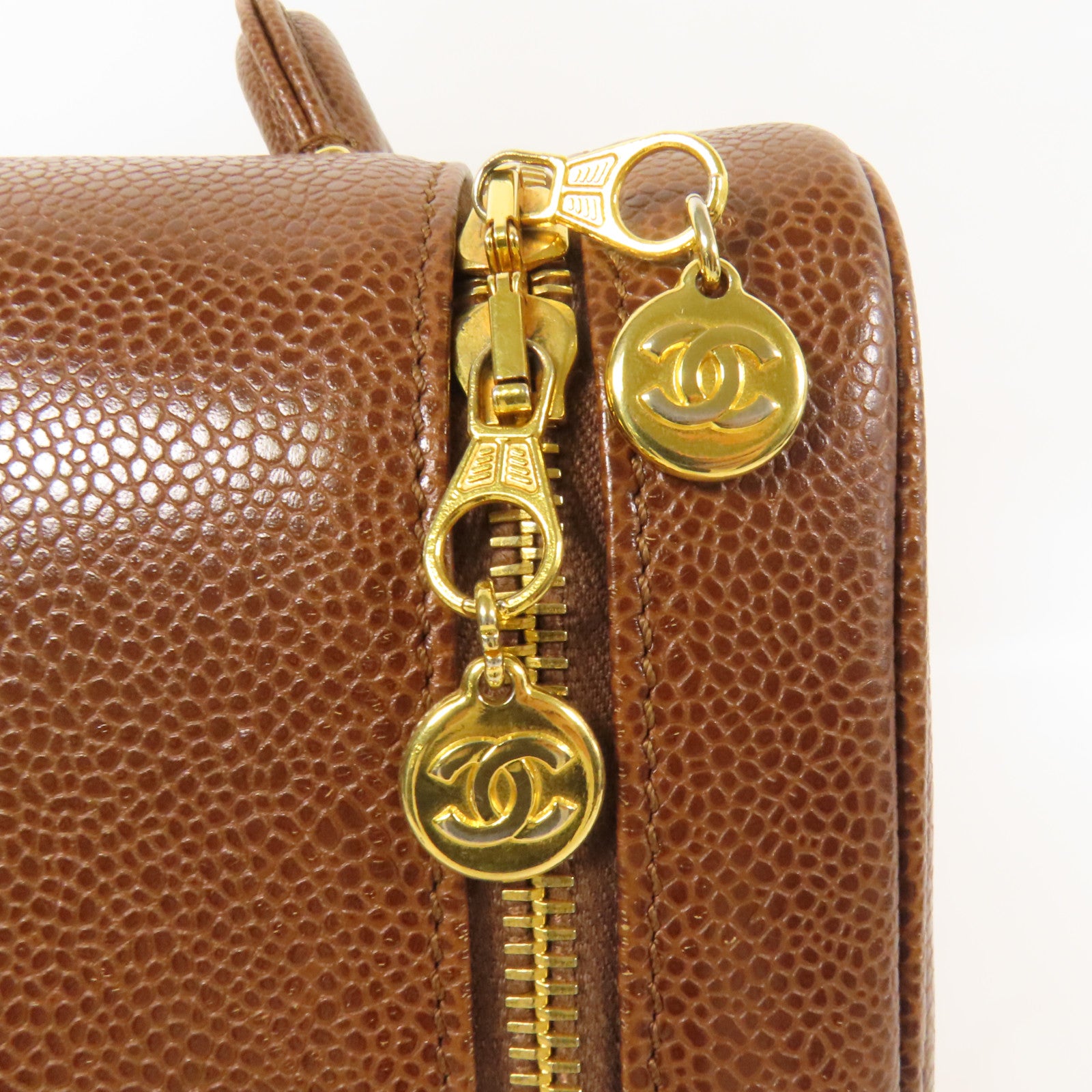 CHANEL 牛皮皮革Vintage Shoulder Bag金扣手挽肩背兩用袋