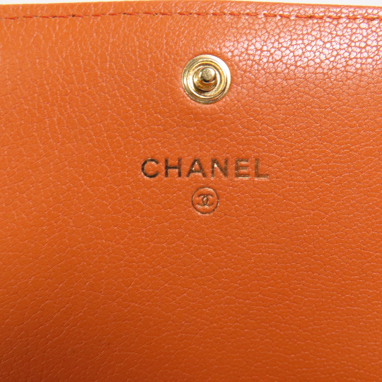 CHANEL 牛皮皮革Long Wallet金扣長錢包