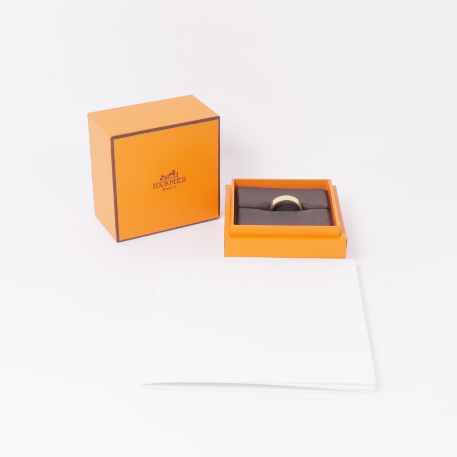 HERMES 18K玫瑰金/鑽石Kelly Diamond Ring戒指Hermes#53/US#6.5