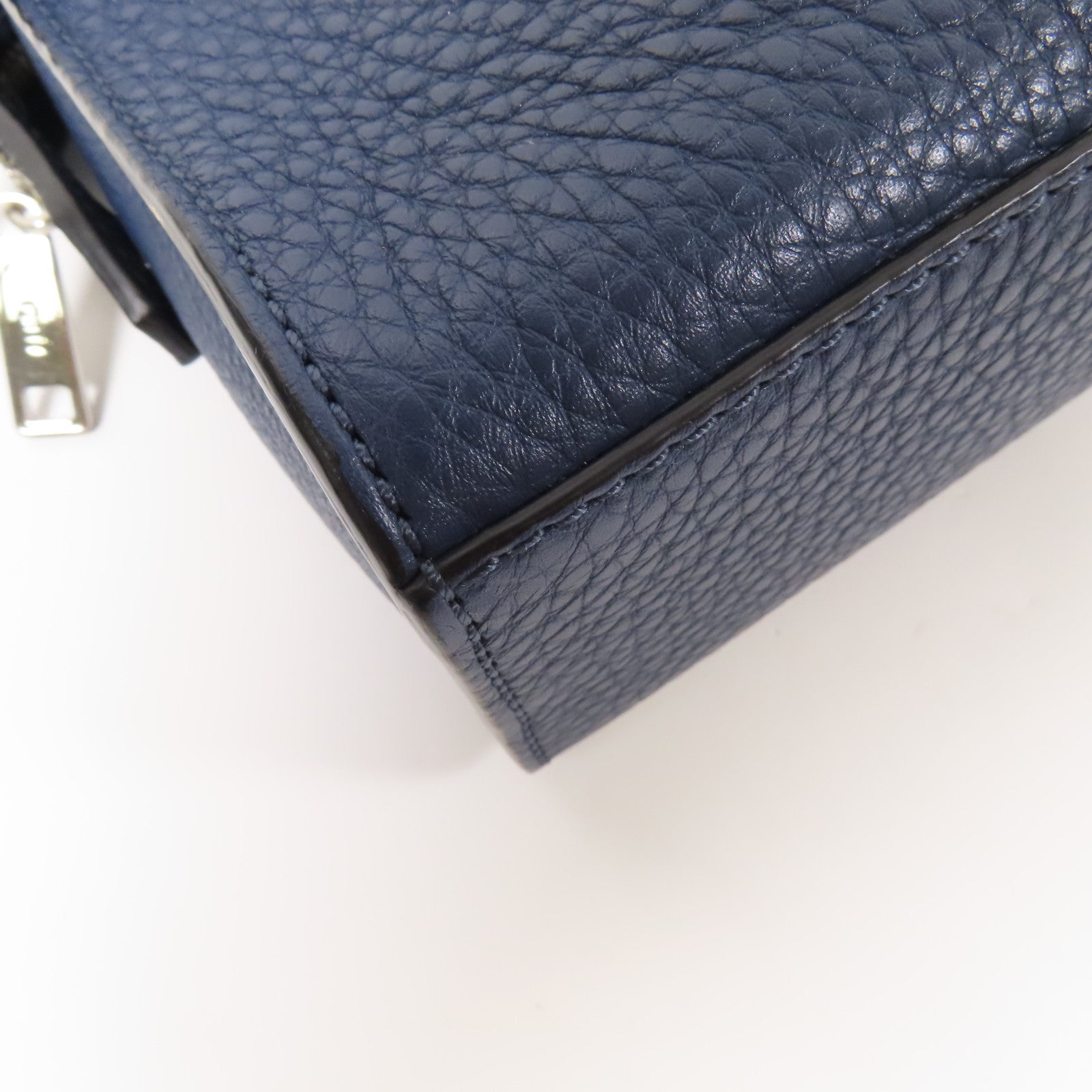 FENDI 牛皮皮革Shoulder Bag銀扣手挽肩背兩用袋