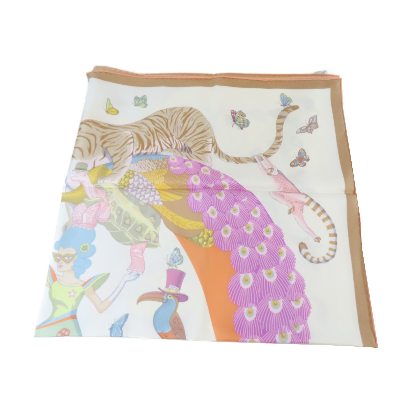 HERMES 【激減優惠】絲質Scarf絲巾白色/啡色/紫色/橙色