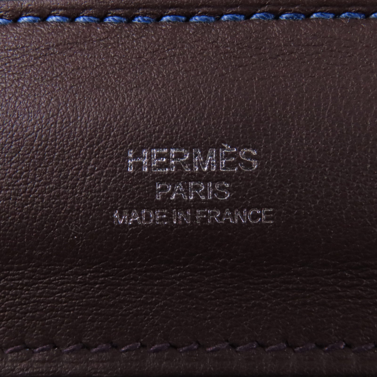 HERMES Evercolor皮革24/24 Mini銀扣肩背袋Bleu France
