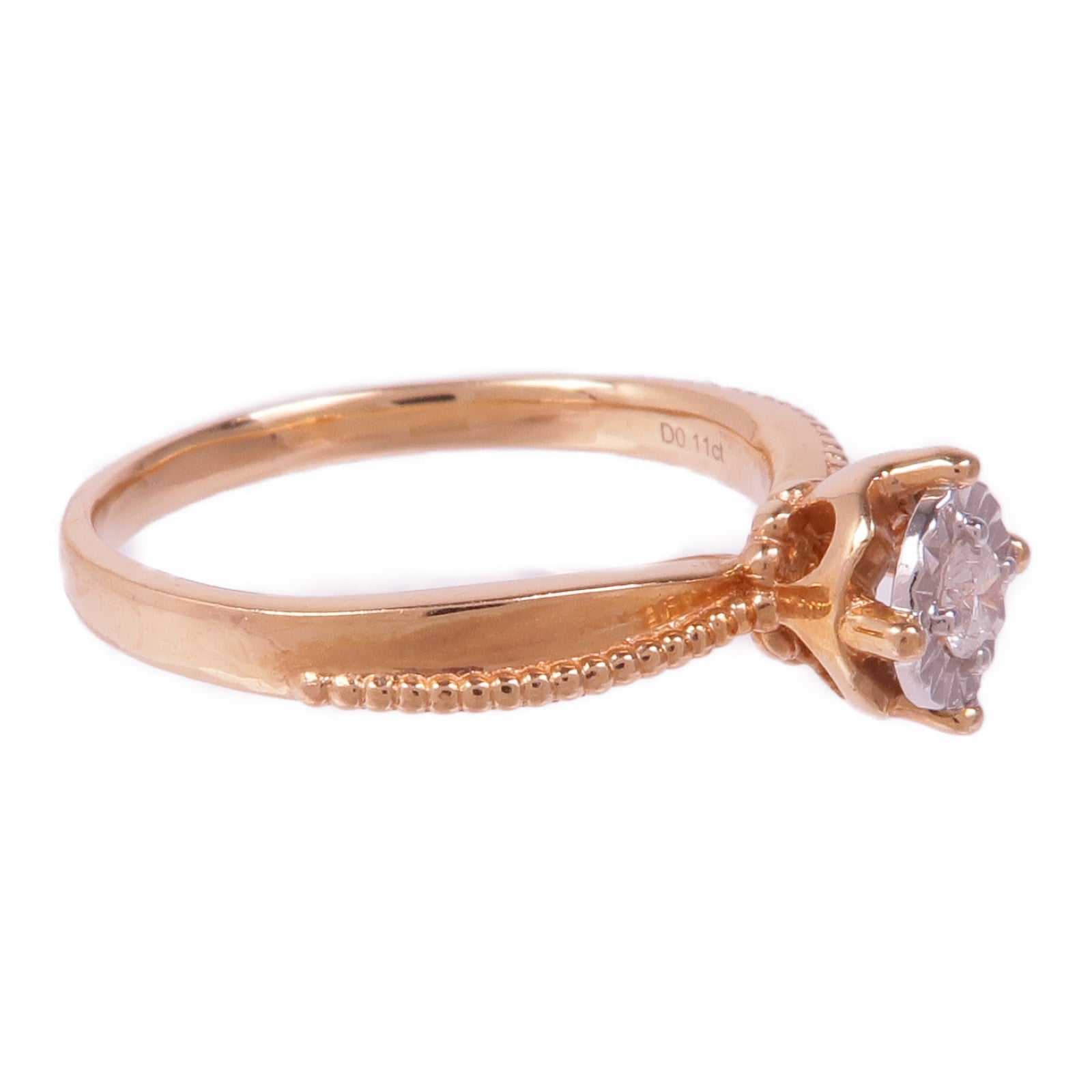 JEWELRY 18K玫瑰金/白金Diamond Ring鑽石戒指US#7.25