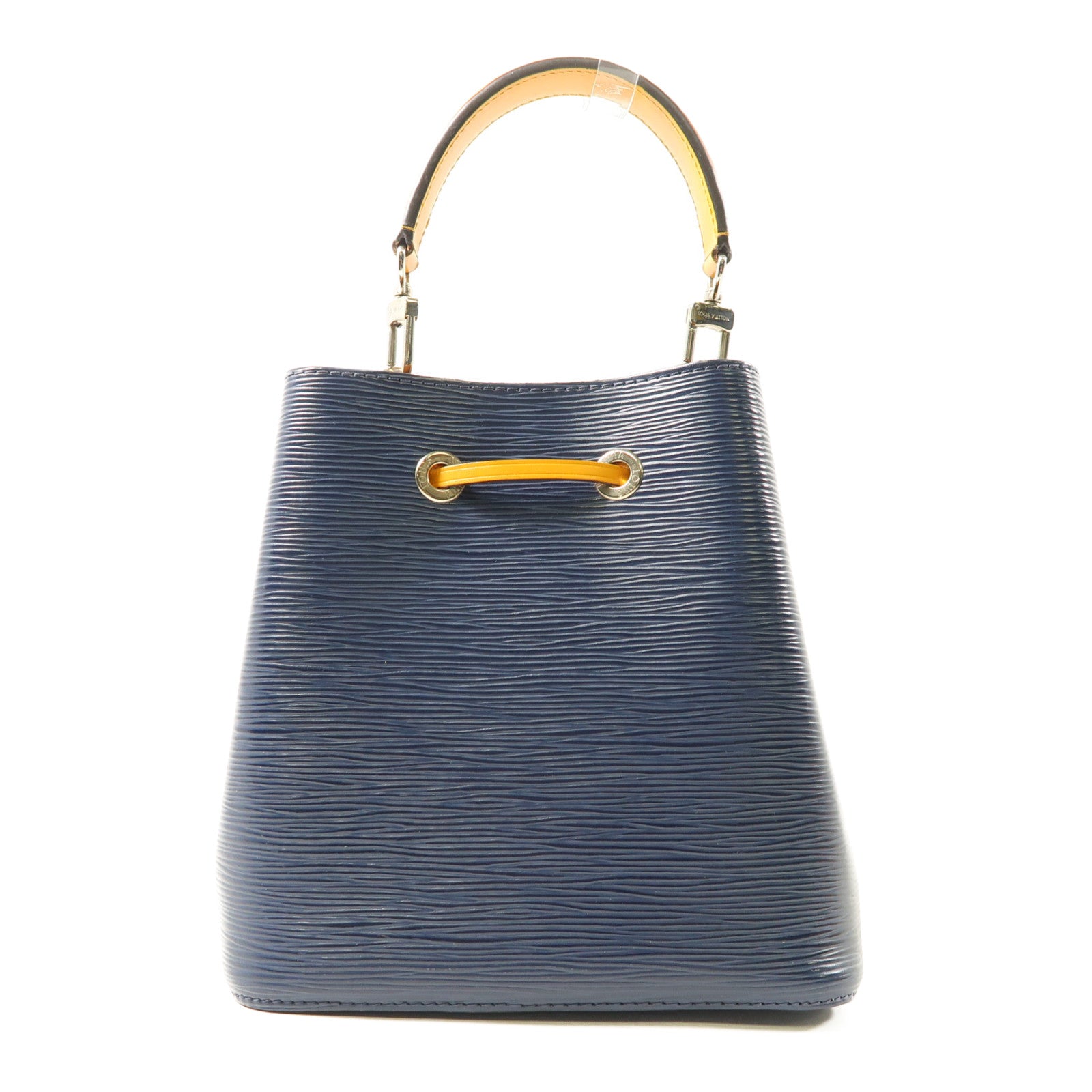 LOUIS VUITTON Epi NeoNoe銀扣手挽肩背兩用袋深藍色/黃色