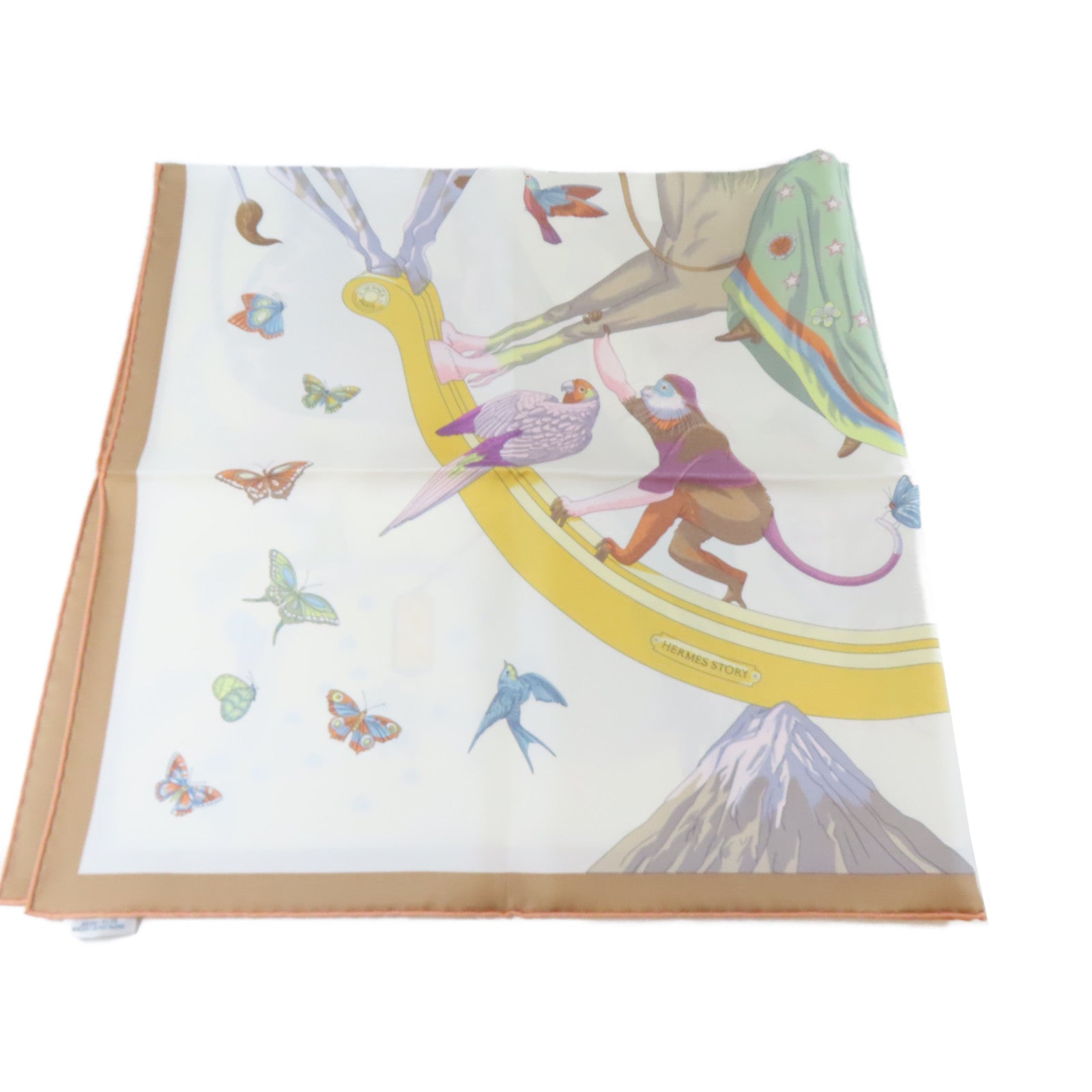 HERMES 【激減優惠】絲質Scarf絲巾白色/啡色/紫色/橙色