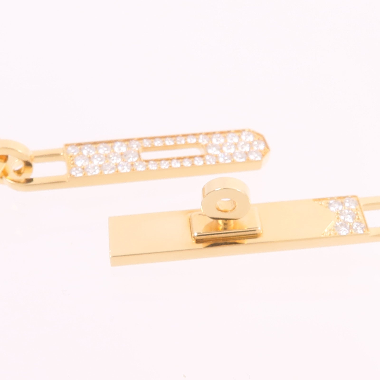 HERMES 18K玫瑰金Kelly Chaine Necklace鑽石項鍊
