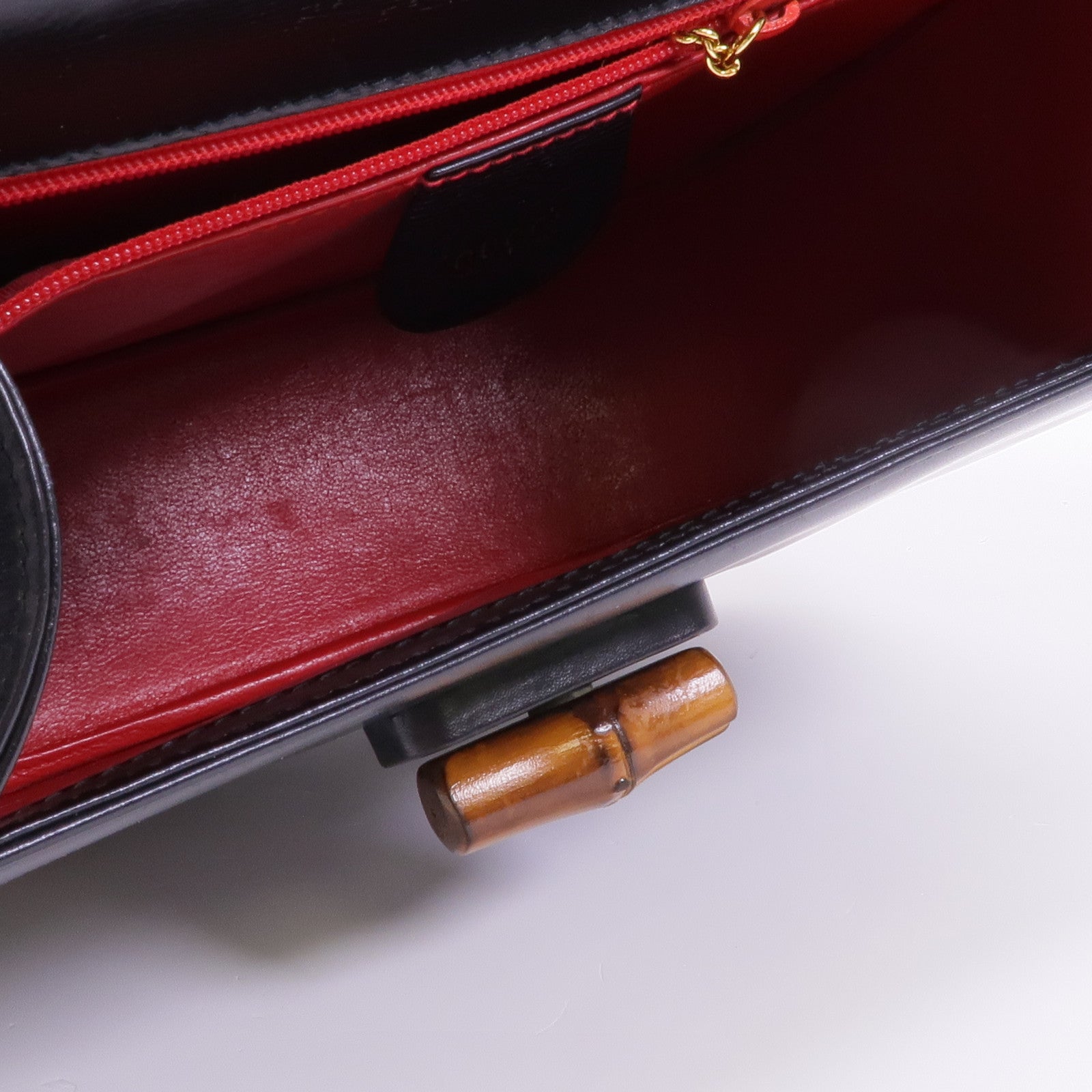 GUCCI 牛皮皮革Bamboo Shoulder Bag金扣肩背袋黑色